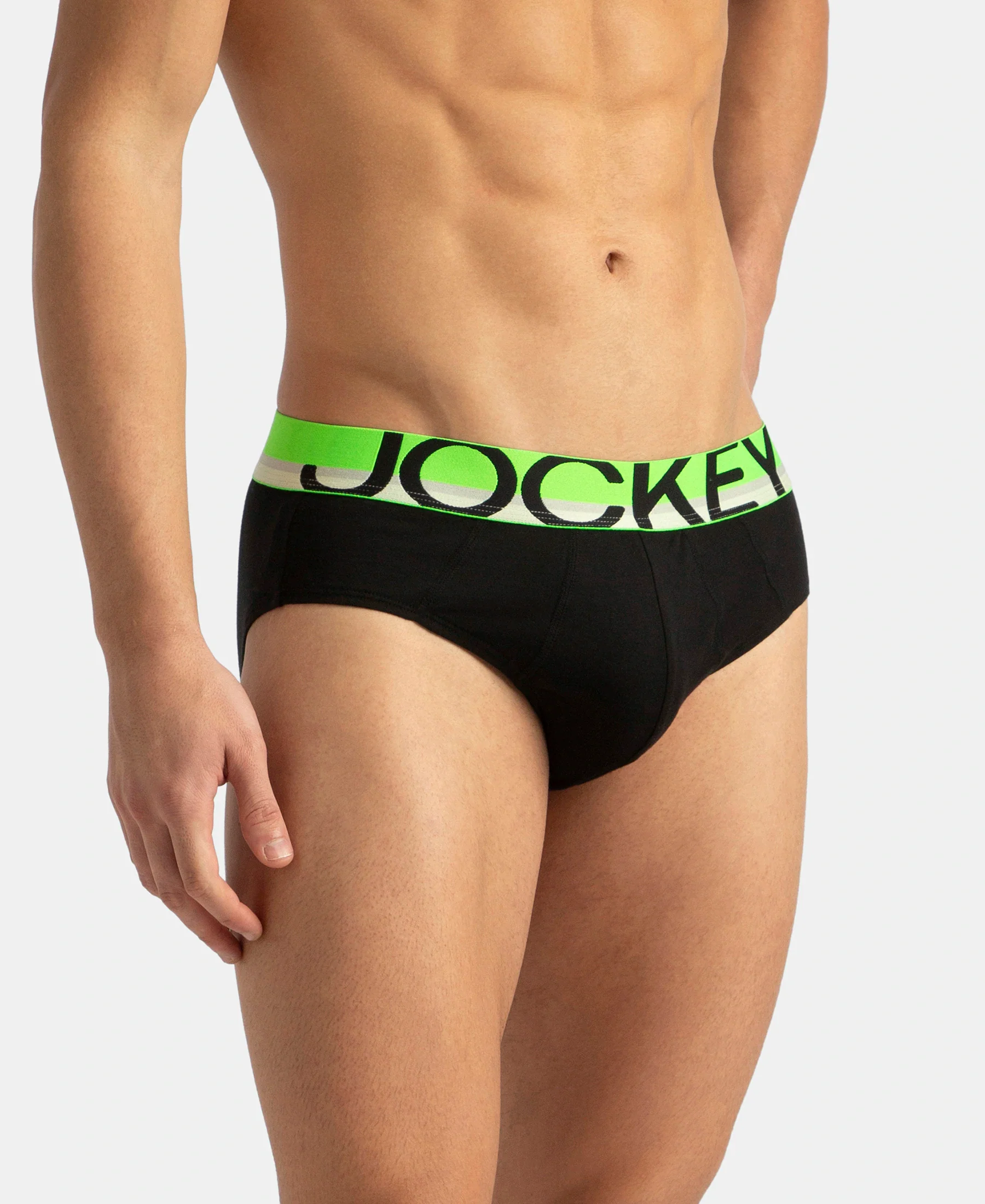 Super Combed Cotton Solid Brief with Ultrasoft Waistband - New Black - Image 2