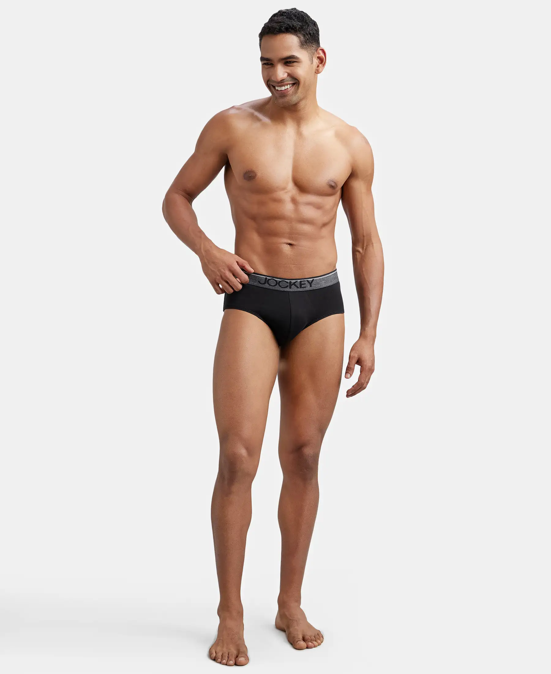 Super Combed Cotton Solid Brief with Ultrasoft Waistband - Black (Pack of 2) - Image 9