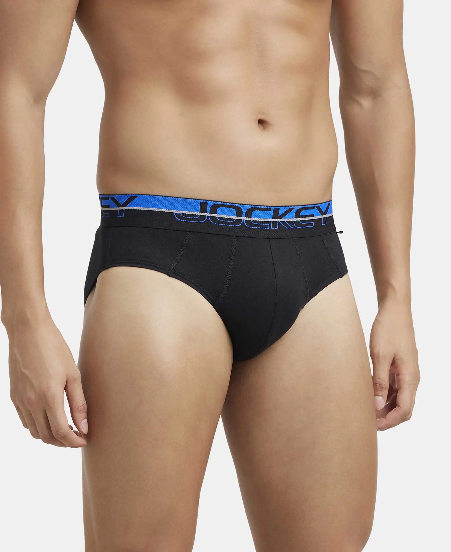 Super Combed Cotton Solid Brief with Ultrasoft Waistband - Black (Pack of 2) - Image 6