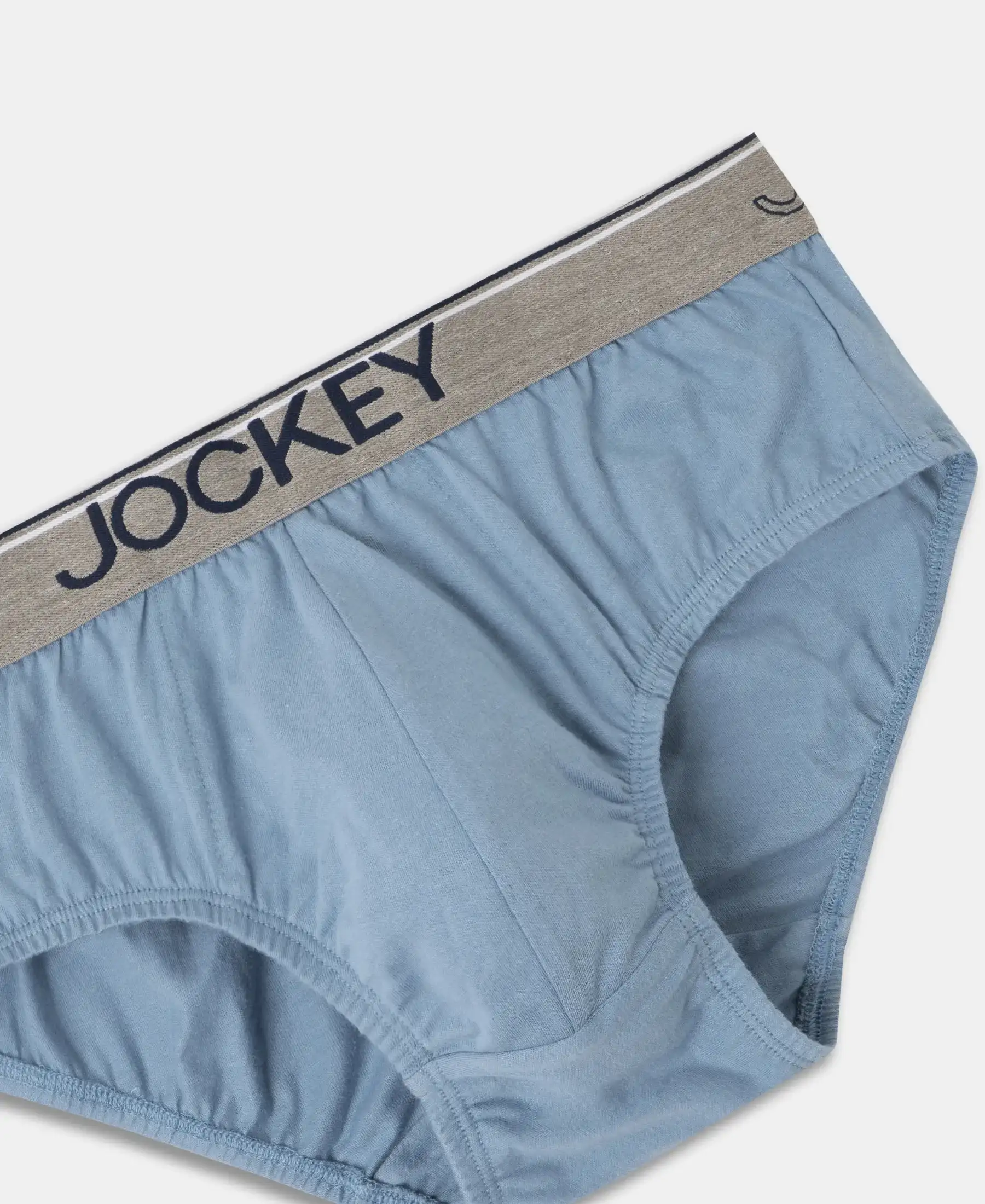 Super Combed Cotton Solid Brief with Ultrasoft Waistband - Blue Shadow - Image 7