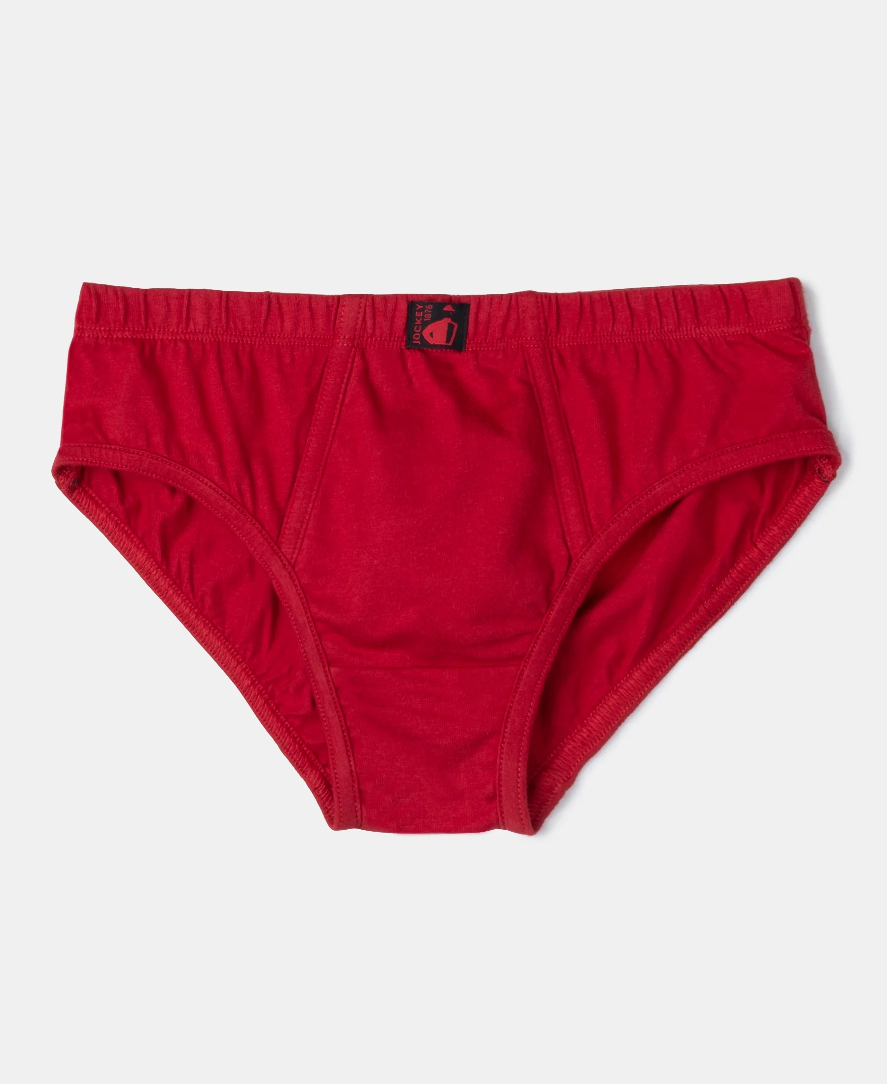 Super Combed Cotton Solid Brief with Ultrasoft Waistband - Chilli Pepper, Black & Ocean Depth (Pack of 3) - Image 4
