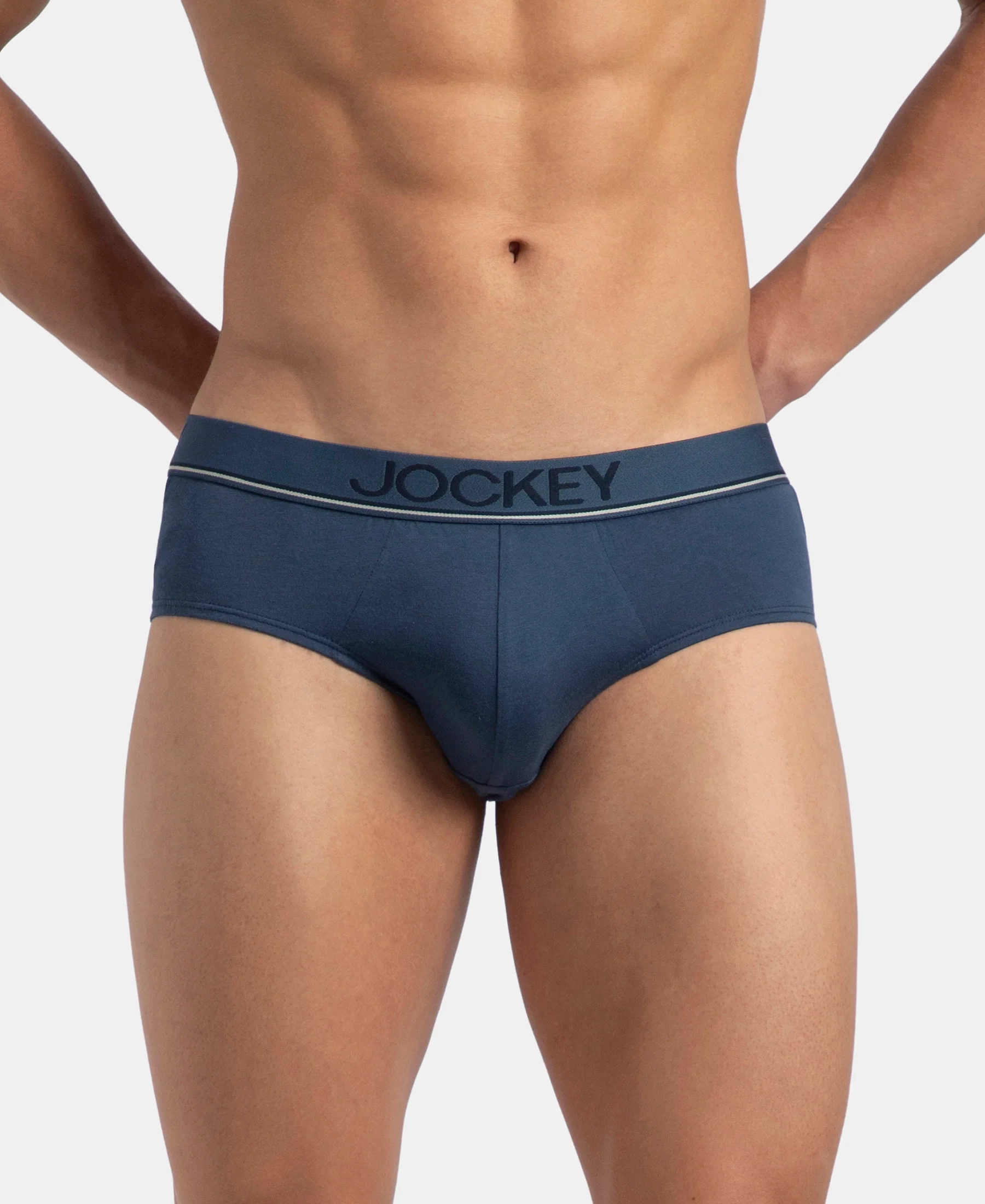Super Combed Cotton Solid Brief with Ultrasoft Waistband - Dark Denim