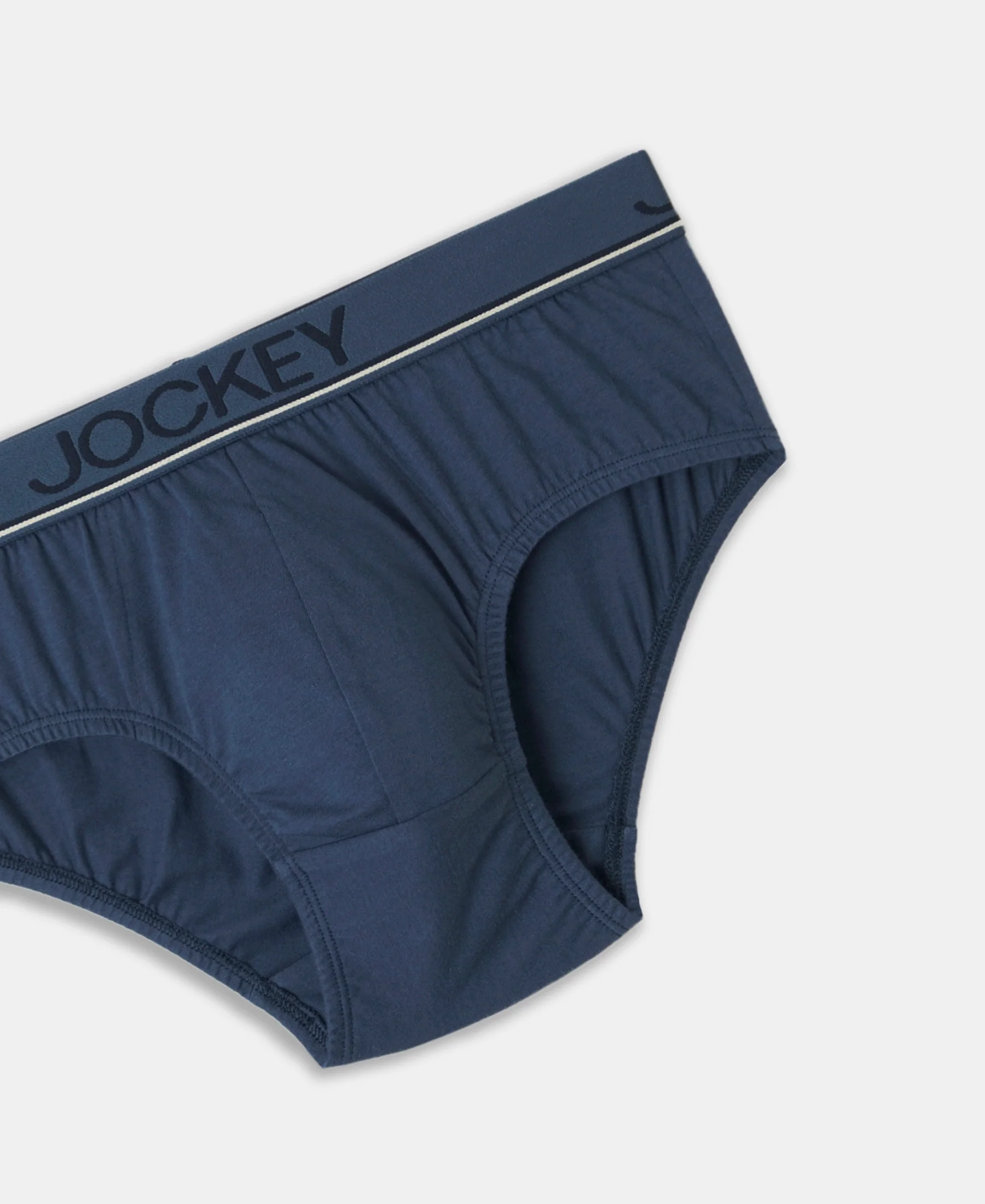 Super Combed Cotton Solid Brief with Ultrasoft Waistband - Dark Denim - Image 8
