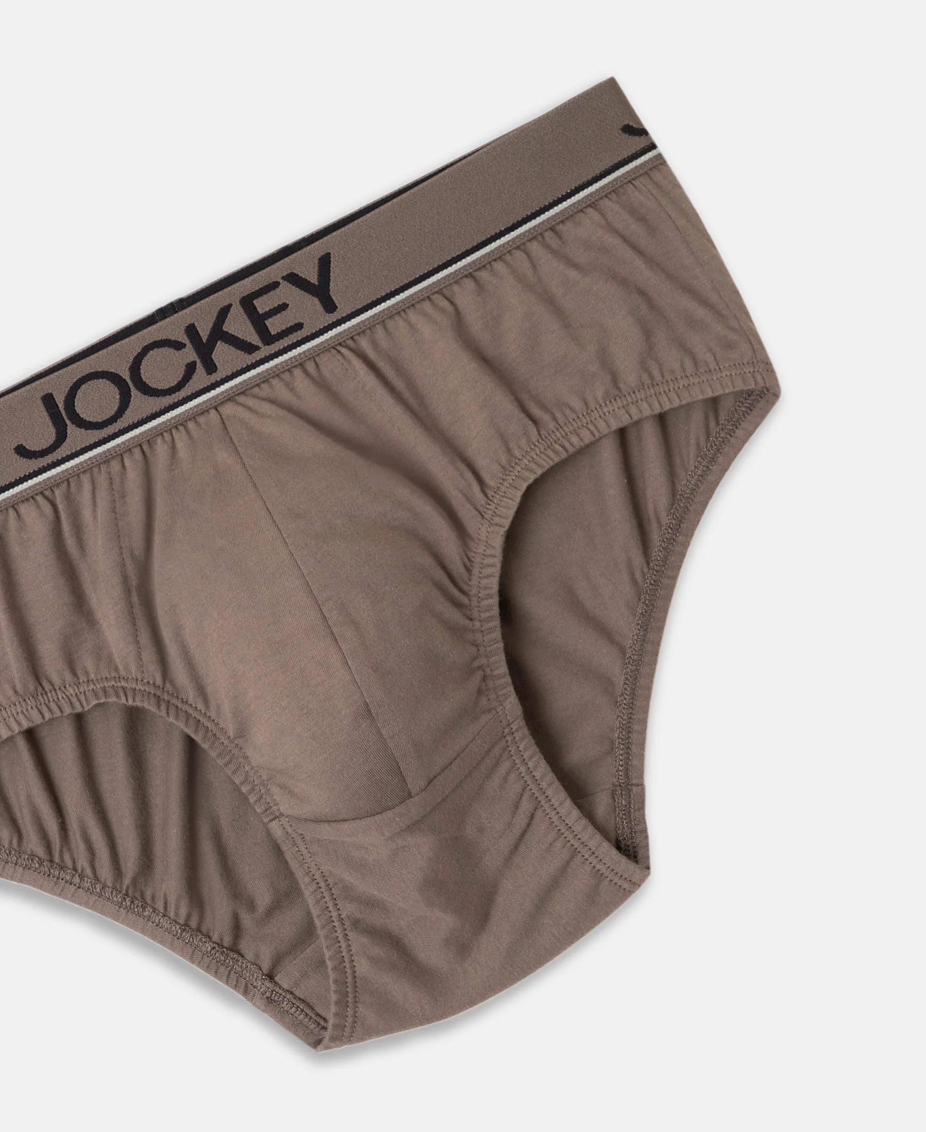 Super Combed Cotton Solid Brief with Ultrasoft Waistband - Dark Khaki (Pack of 2) - Image 8