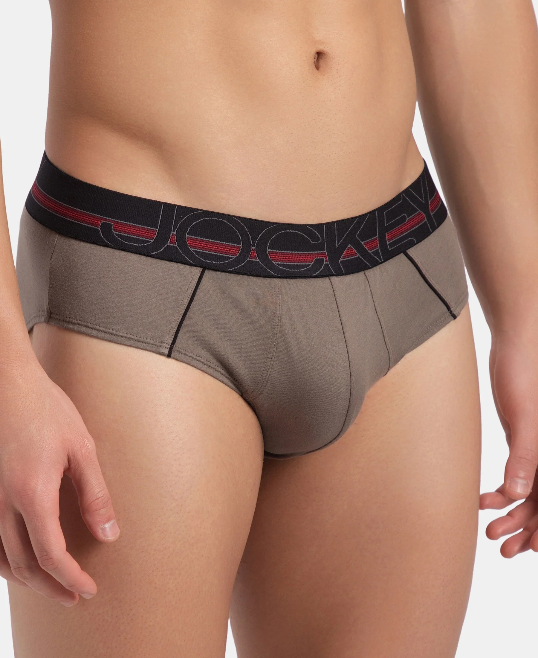 Super Combed Cotton Solid Brief with Ultrasoft Waistband - Dark Khaki (Pack of 2) - Image 8