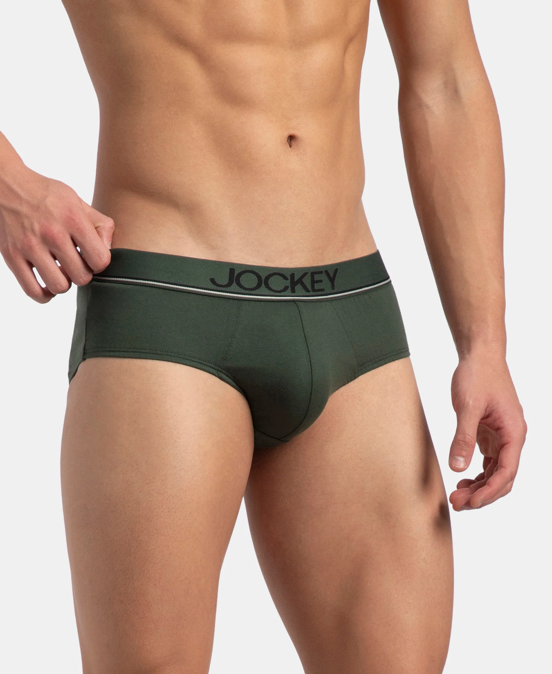 Super Combed Cotton Solid Brief with Ultrasoft Waistband - Deep Forest (Pack of 2) - Image 2