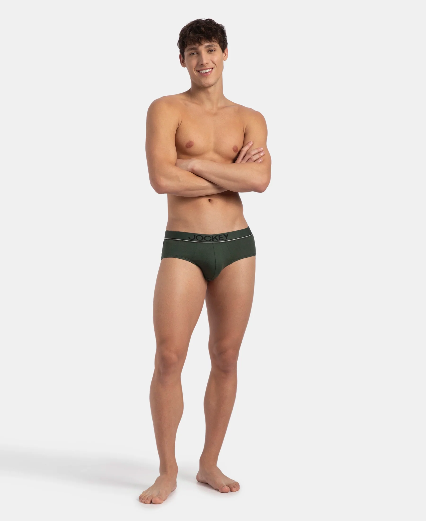Super Combed Cotton Solid Brief with Ultrasoft Waistband - Deep Forest (Pack of 2) - Image 4