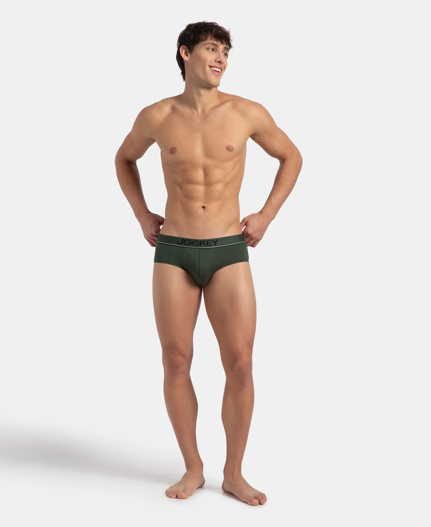 Super Combed Cotton Solid Brief with Ultrasoft Waistband - Deep Forest (Pack of 2) - Image 6