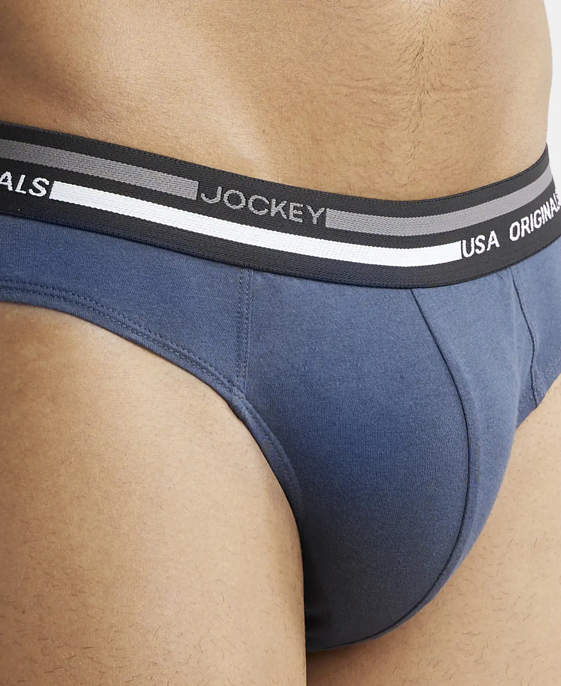 Super Combed Cotton Solid Brief with Ultrasoft Waistband - Graphite (Pack of 2) - Image 6