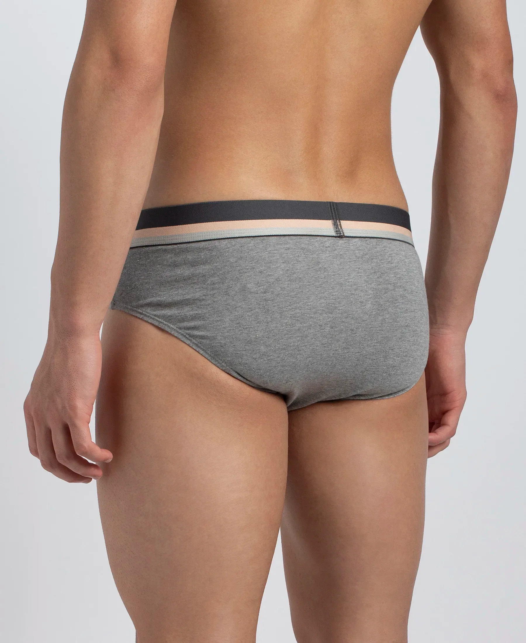 Super Combed Cotton Solid Brief with Ultrasoft Waistband - Grey (Pack of 2) - Image 7