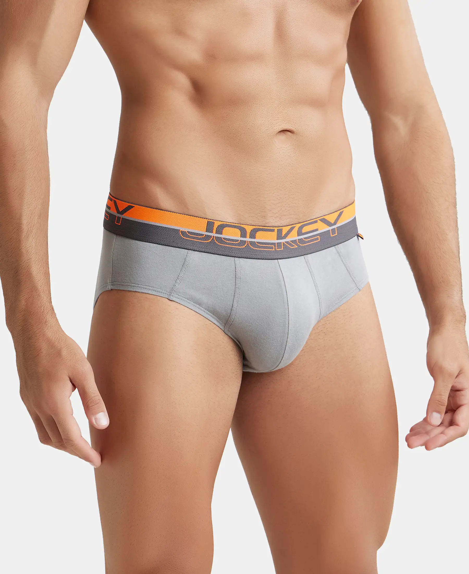 Super Combed Cotton Solid Brief with Ultrasoft Waistband - Monument (Pack of 2) - Image 2