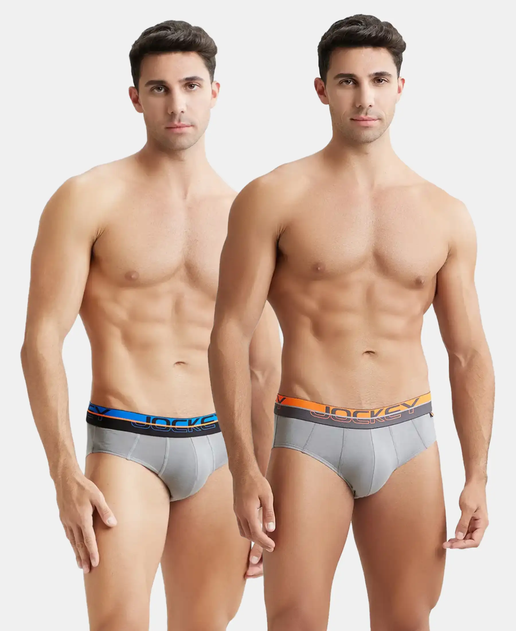 Super Combed Cotton Solid Brief with Ultrasoft Waistband - Monument (Pack of 2) - Image 5
