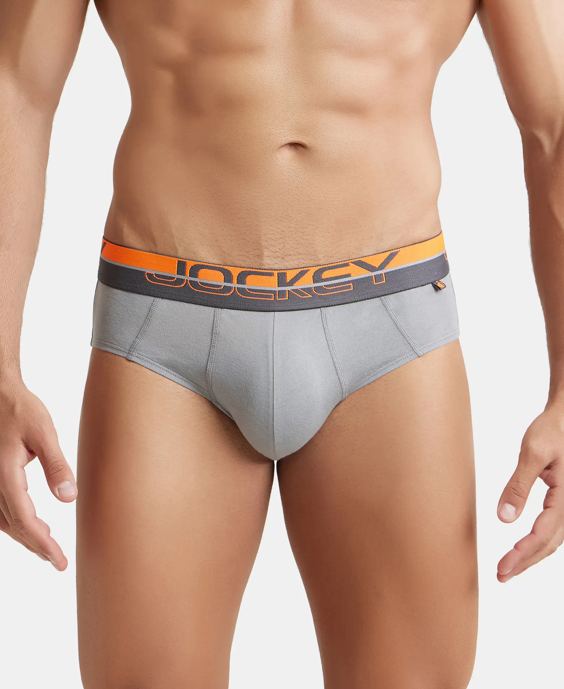 Super Combed Cotton Solid Brief with Ultrasoft Waistband - Monument (Pack of 2) - Image 7