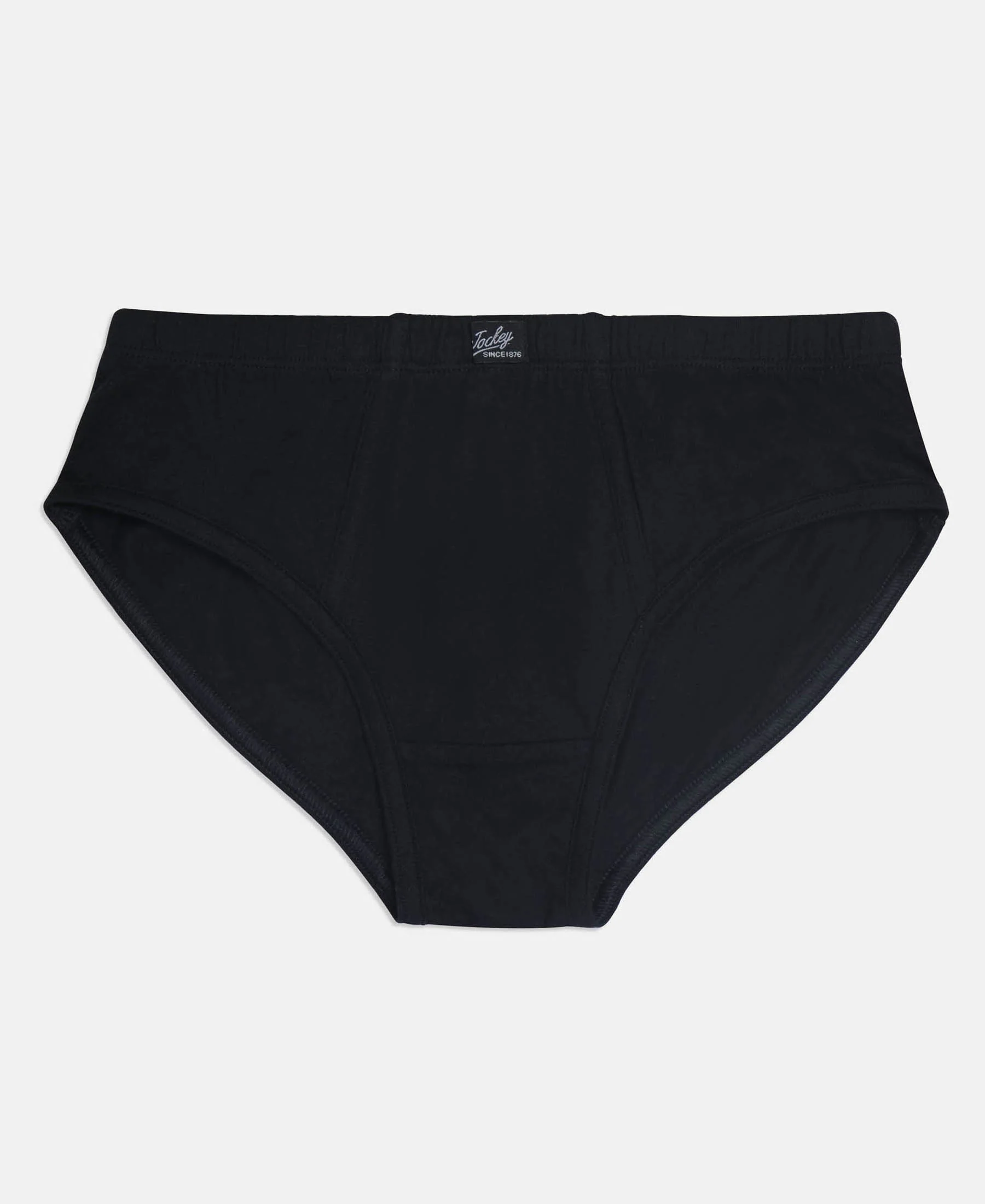Super Combed Cotton Solid Brief with Ultrasoft Waistband - Navy, Black & Raw Sienna (Pack of 3) - Image 6