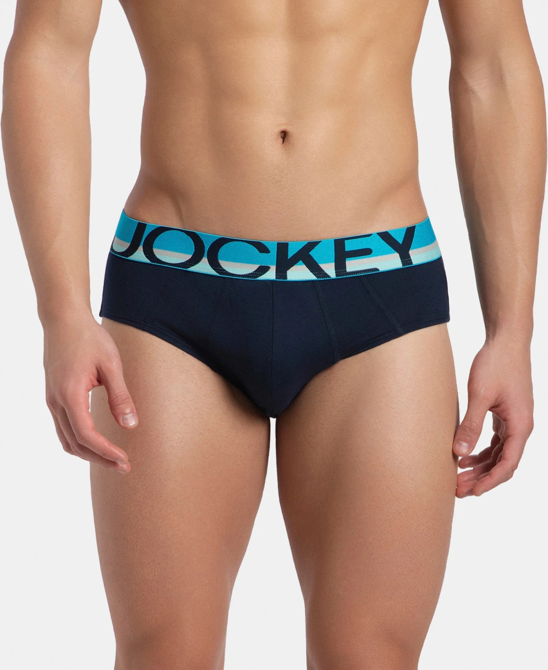 Super Combed Cotton Solid Brief with Ultrasoft Waistband - Navy (Pack of 2) - Image 2