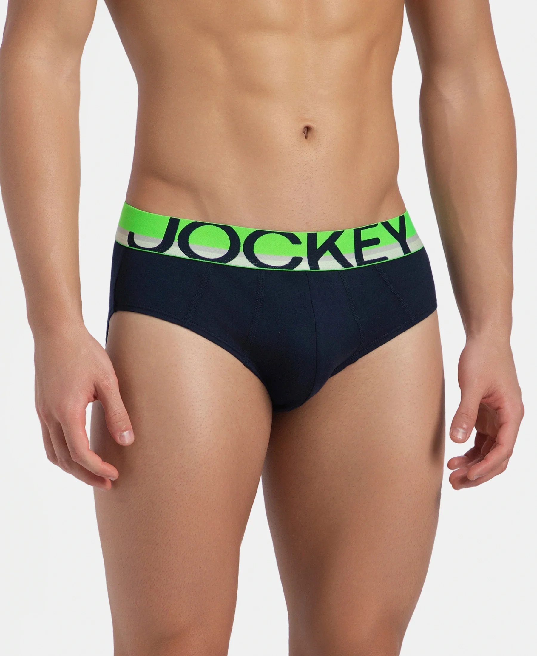 Super Combed Cotton Solid Brief with Ultrasoft Waistband - Navy (Pack of 2) - Image 3