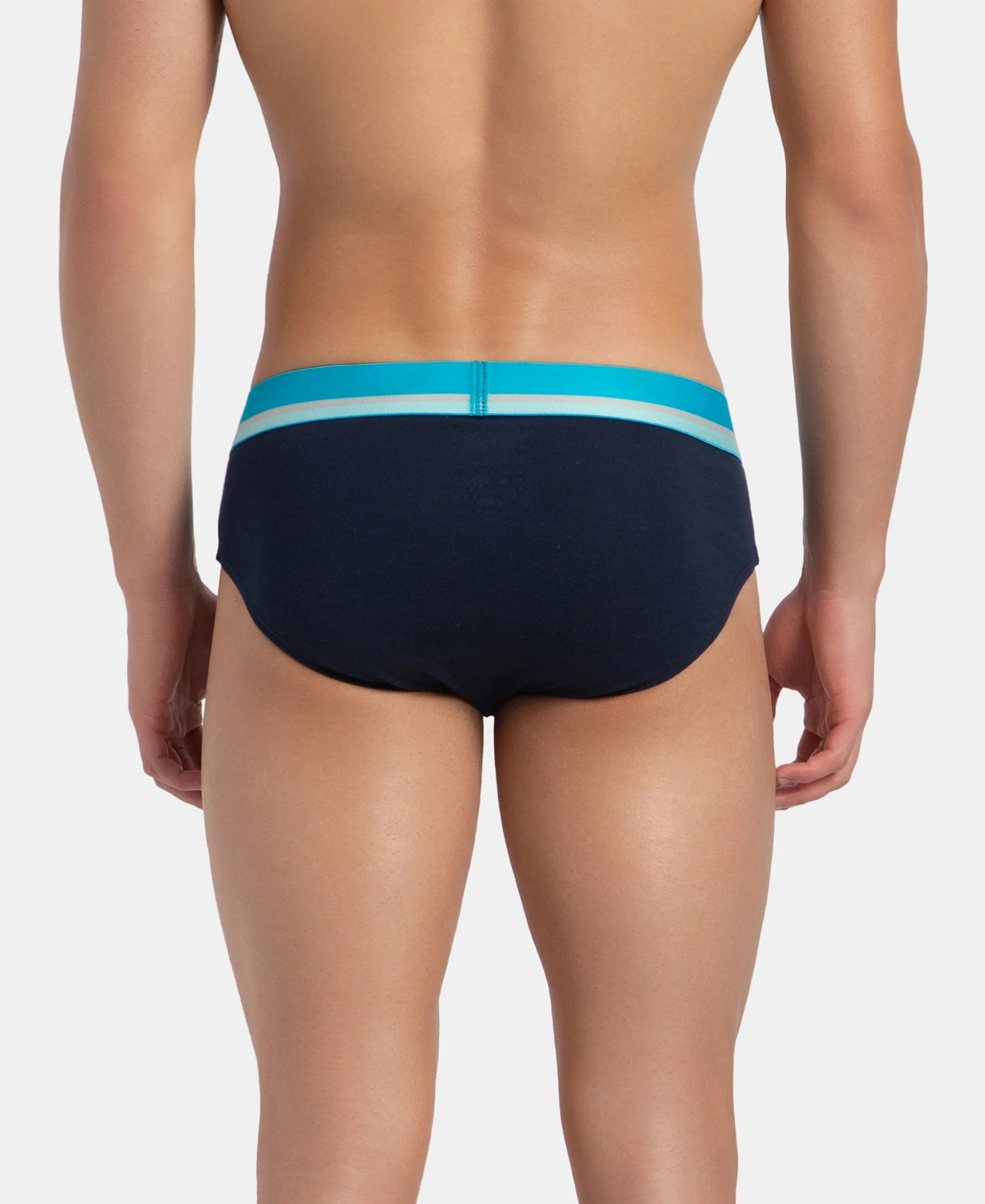 Super Combed Cotton Solid Brief with Ultrasoft Waistband - Navy (Pack of 2) - Image 7