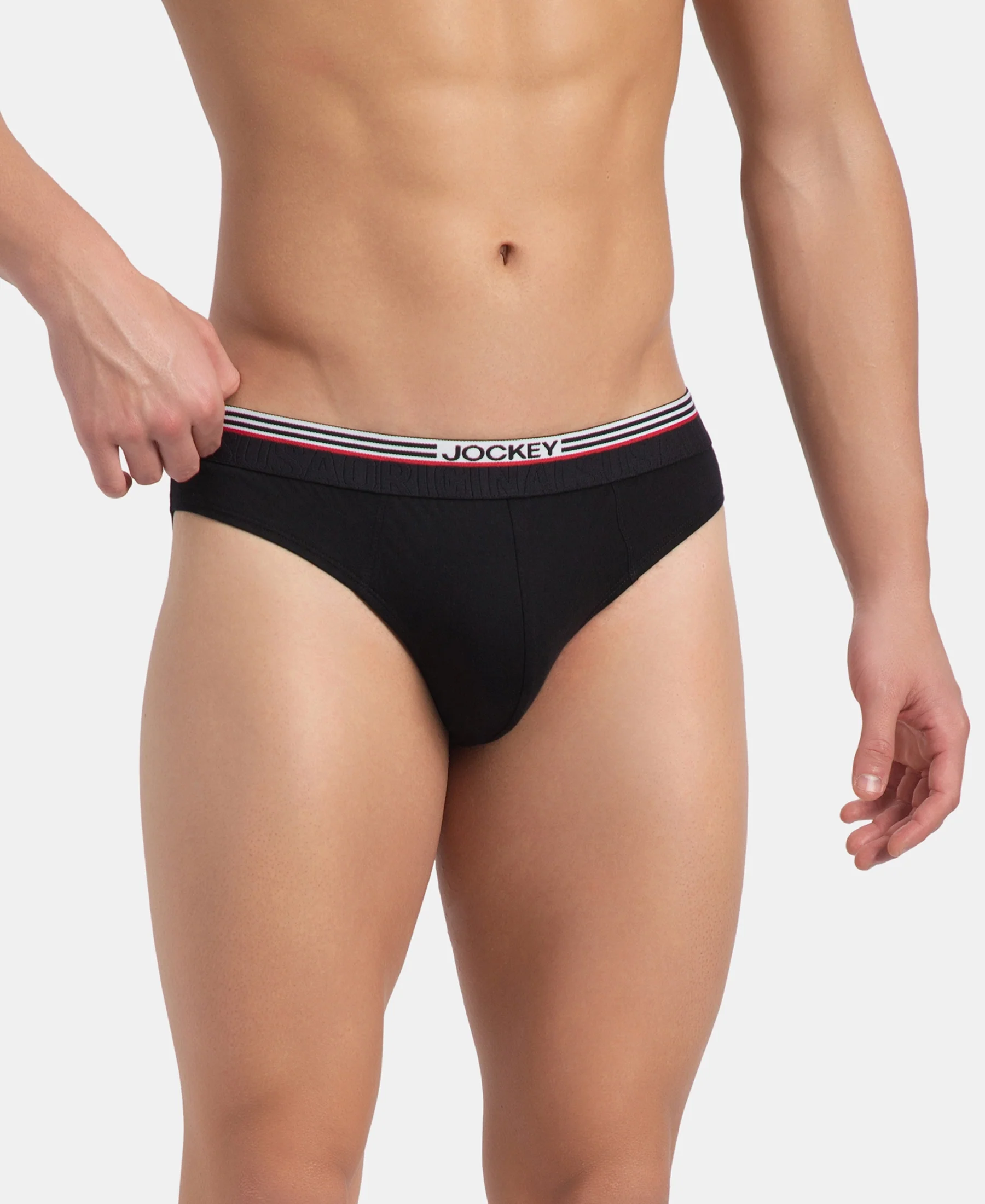 Super Combed Cotton Solid Brief with Ultrasoft Waistband - New Black - Image 2