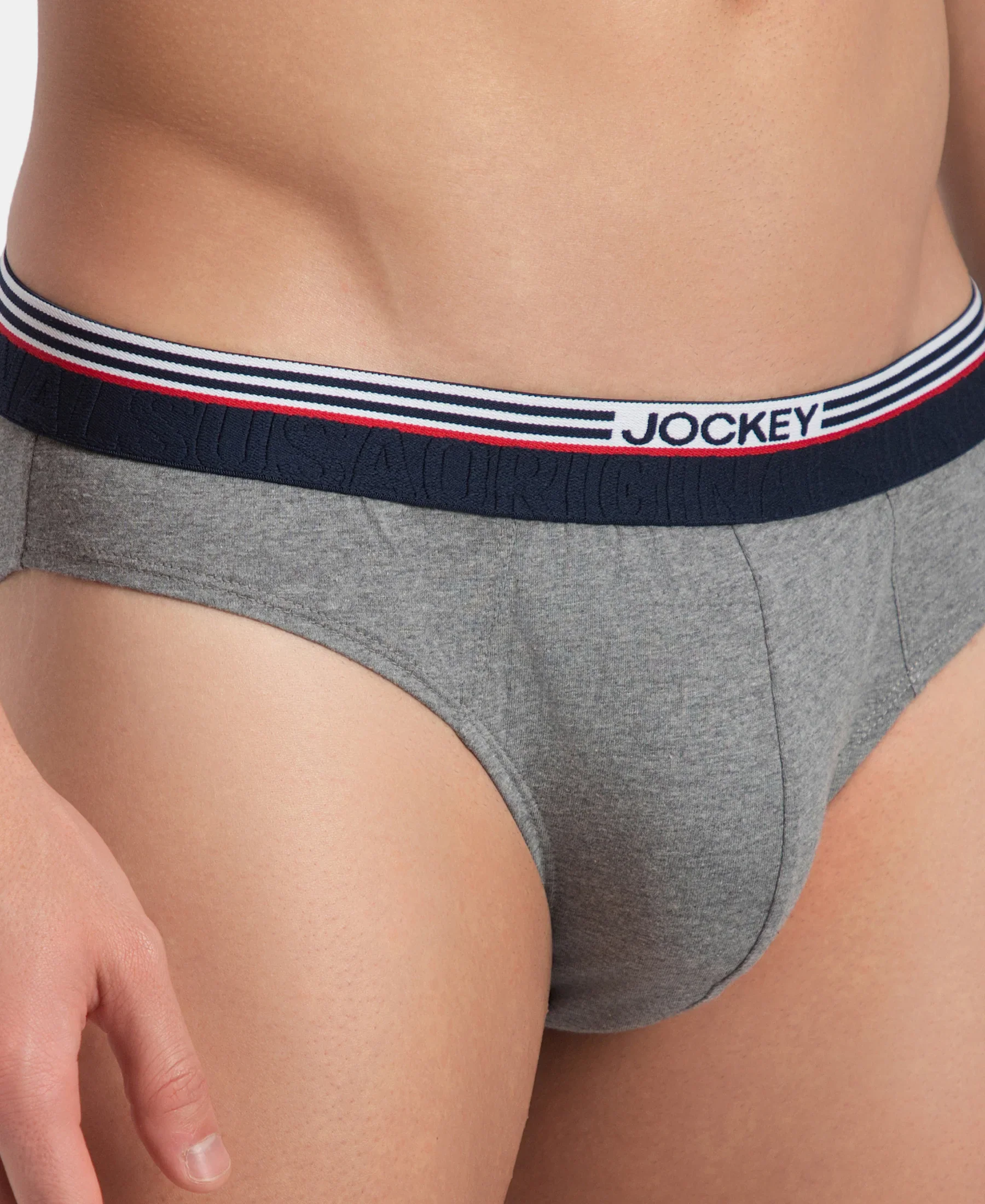 Super Combed Cotton Solid Brief with Ultrasoft Waistband - New Mid Grey Melange (Pack of 2) - Image 8