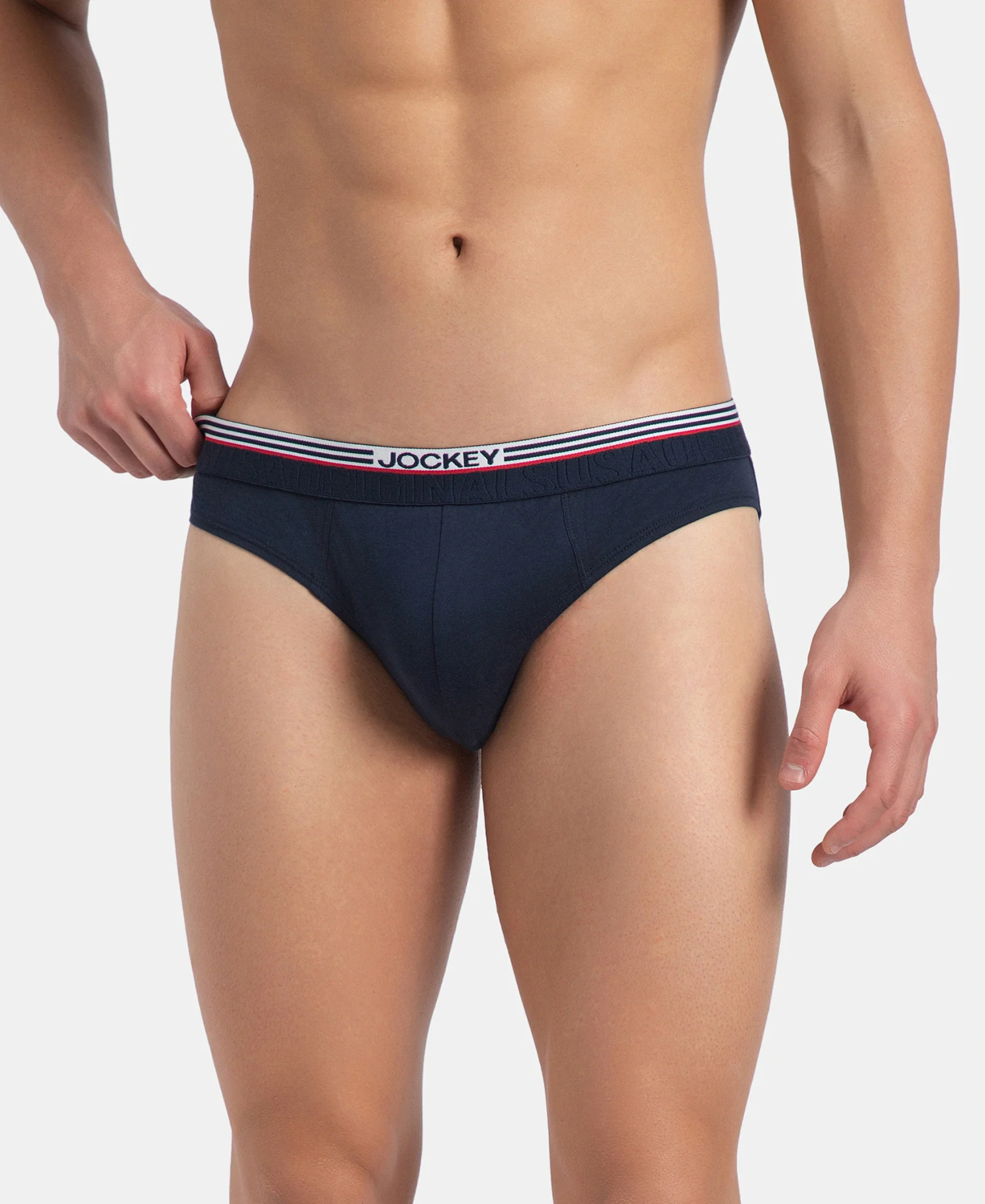 Super Combed Cotton Solid Brief with Ultrasoft Waistband - New Navy (Pack of 2) - Image 2