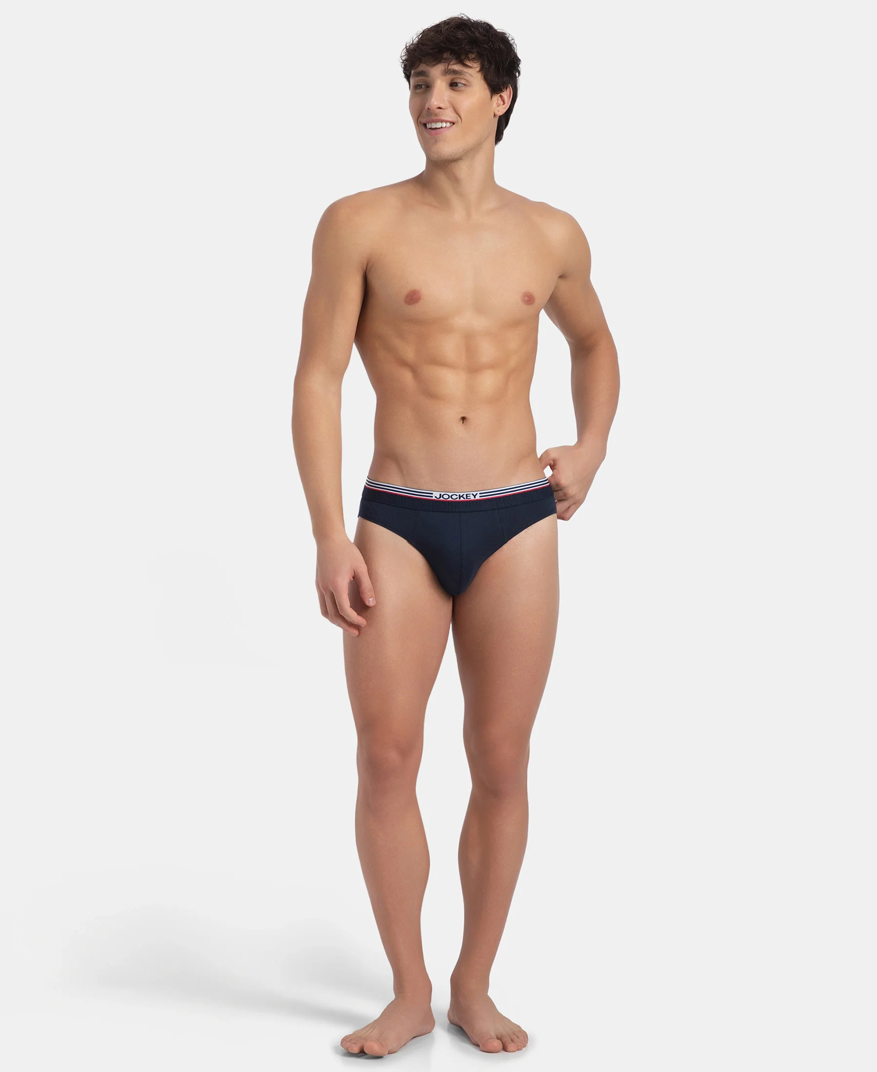Super Combed Cotton Solid Brief with Ultrasoft Waistband - New Navy (Pack of 2) - Image 6