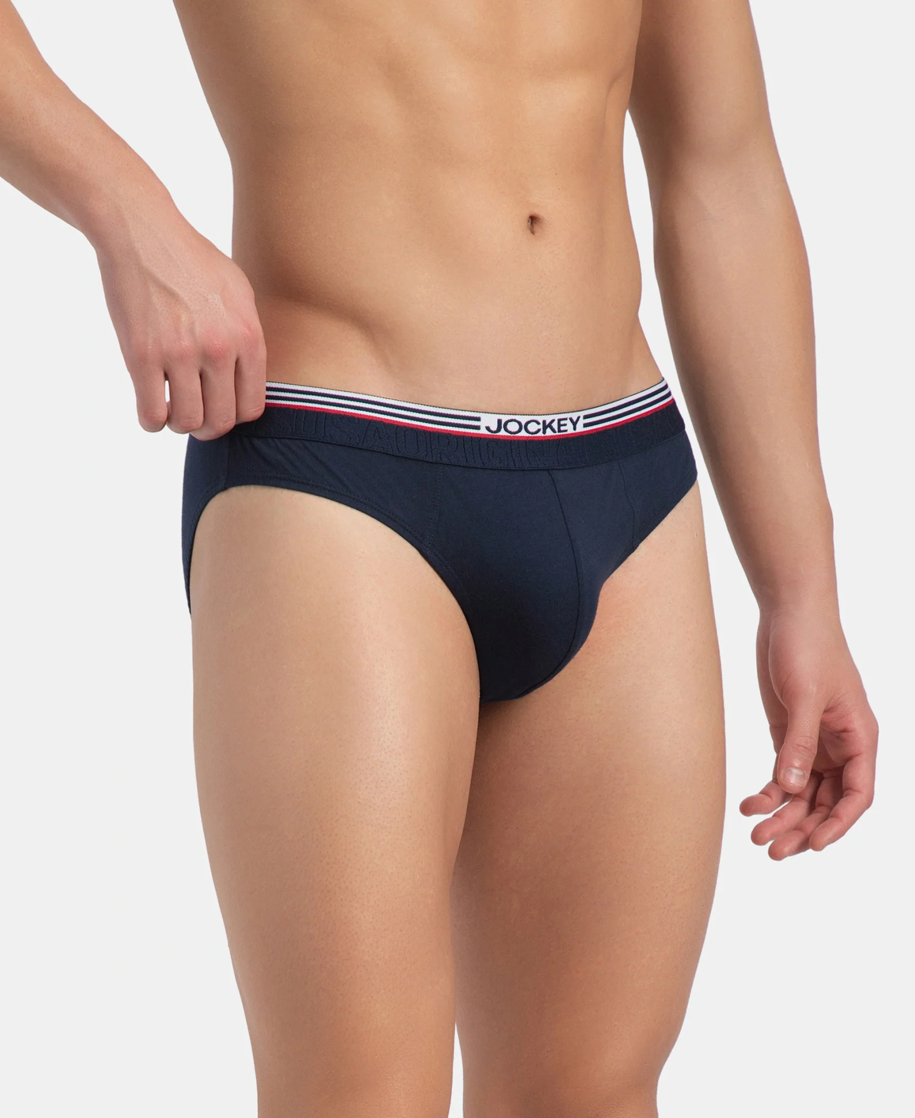 Super Combed Cotton Solid Brief with Ultrasoft Waistband - New Navy - Image 2