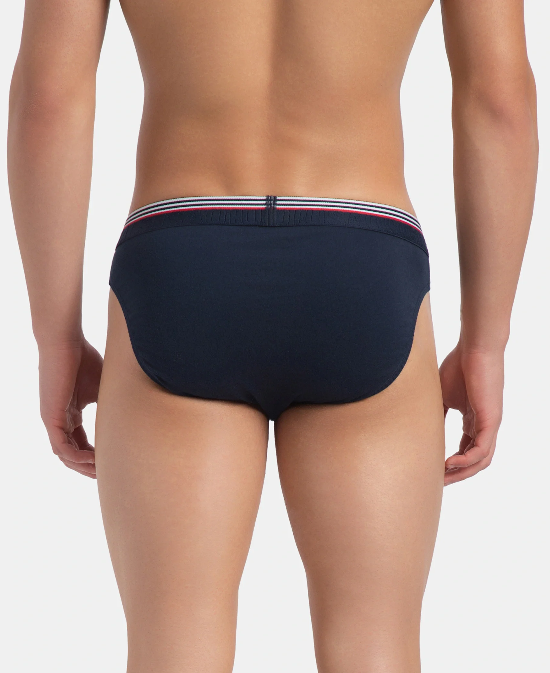 Super Combed Cotton Solid Brief with Ultrasoft Waistband - New Navy - Image 3