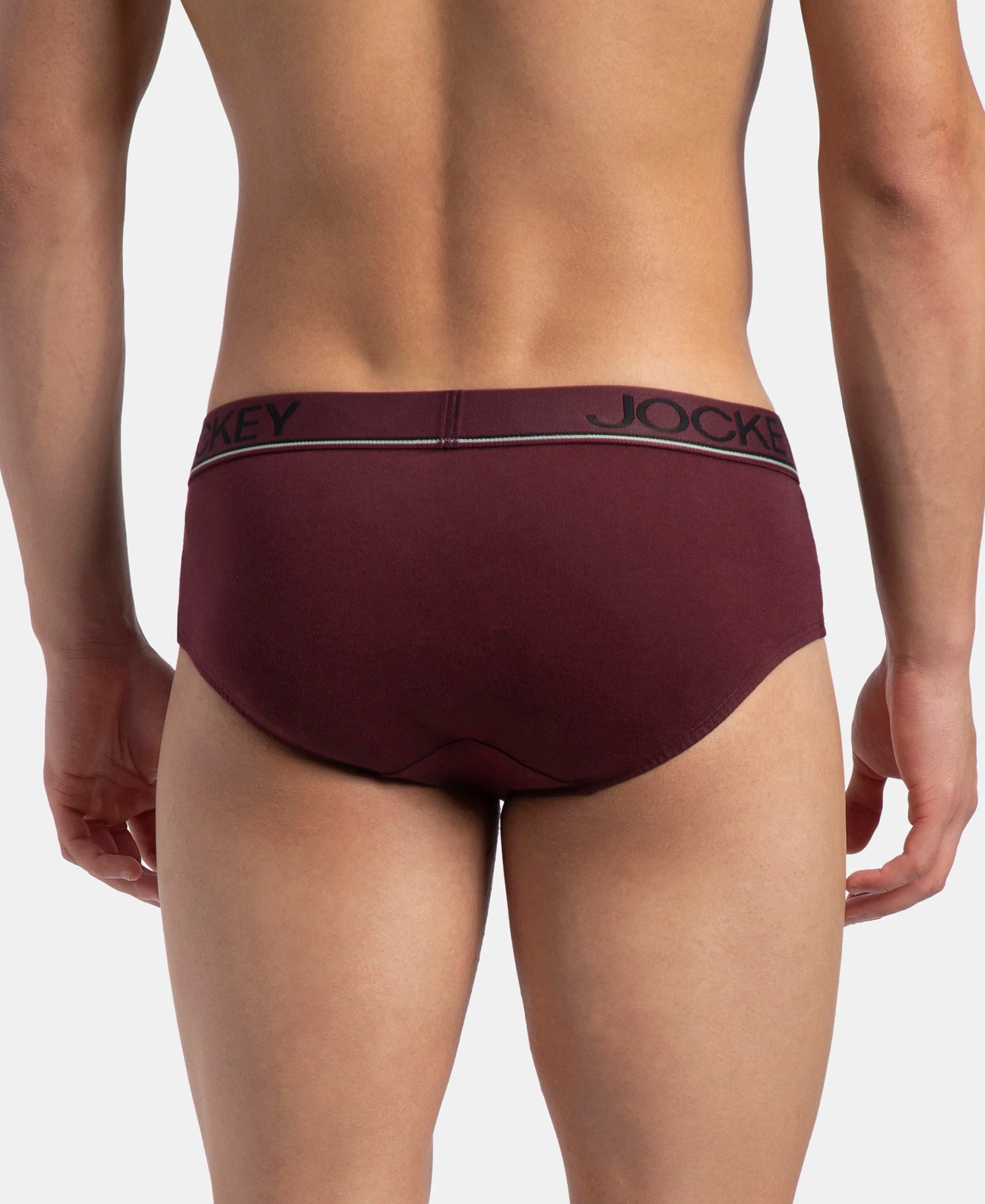 Super Combed Cotton Solid Brief with Ultrasoft Waistband - Port Royale (Pack of 2) - Image 3
