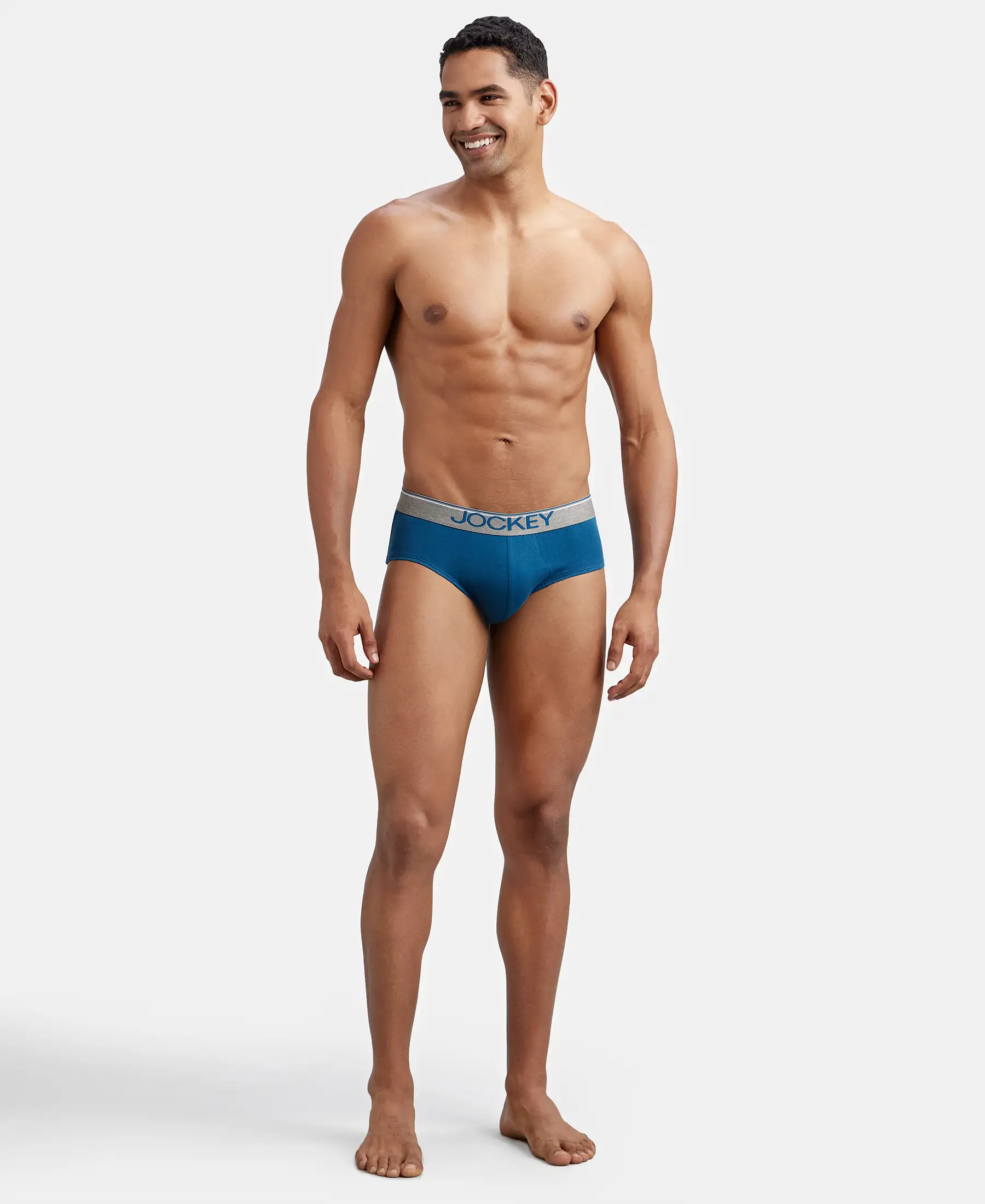 Super Combed Cotton Solid Brief with Ultrasoft Waistband - Seaport Teal (Pack of 2) - Image 4