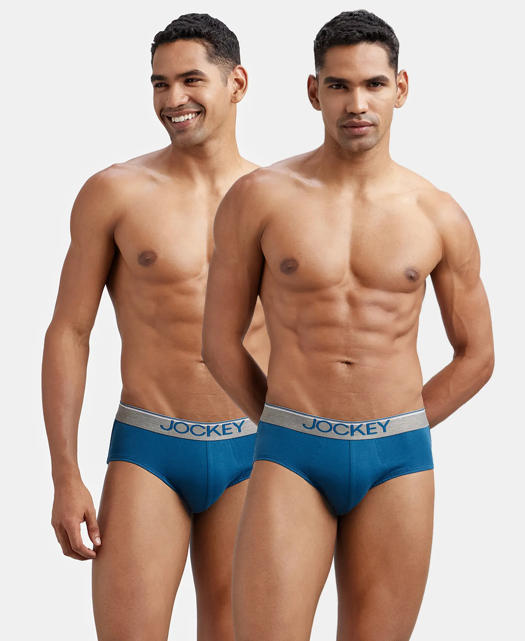 Super Combed Cotton Solid Brief with Ultrasoft Waistband - Seaport Teal (Pack of 2) - Image 5