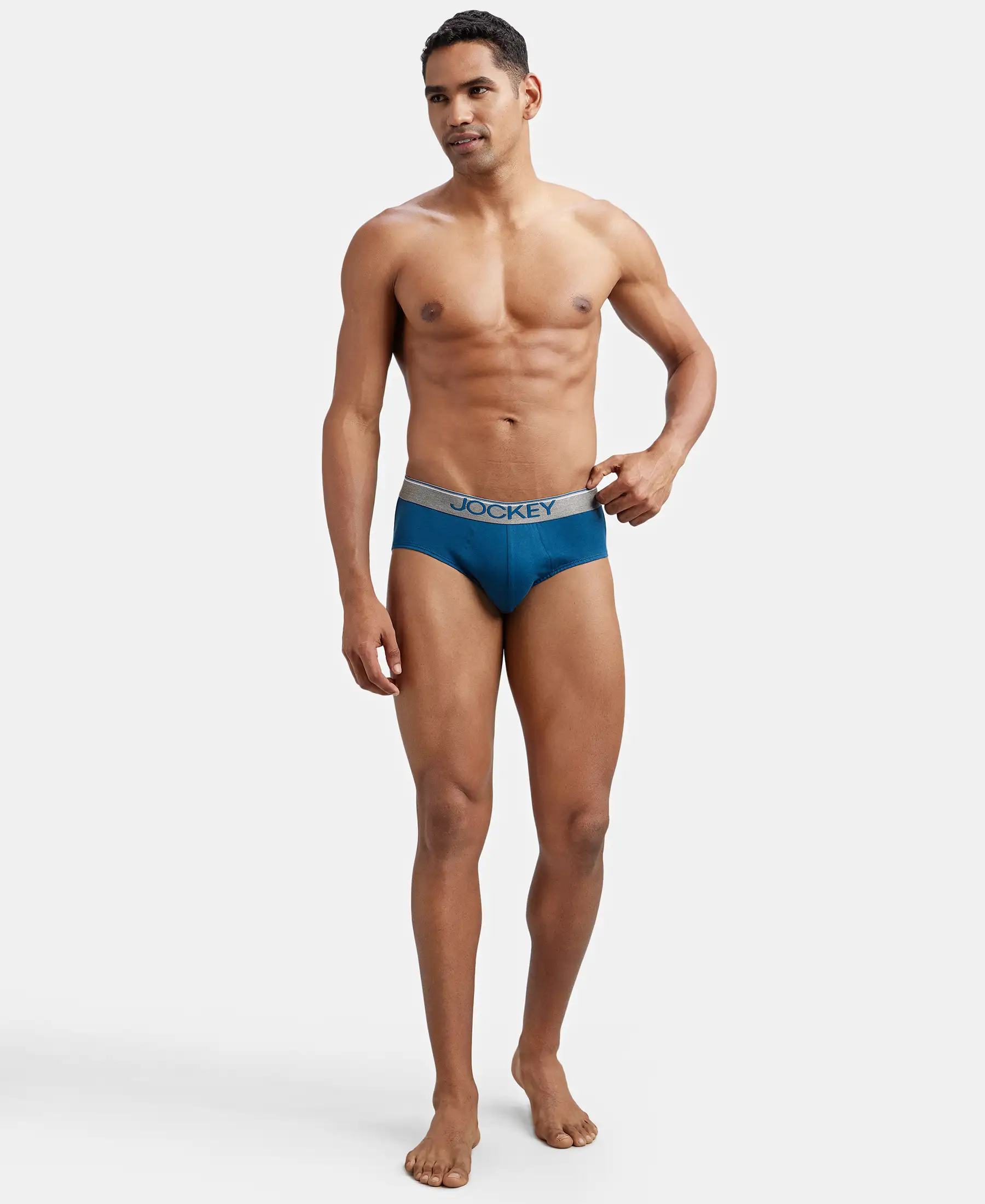 Super Combed Cotton Solid Brief with Ultrasoft Waistband - Seaport Teal (Pack of 2) - Image 9