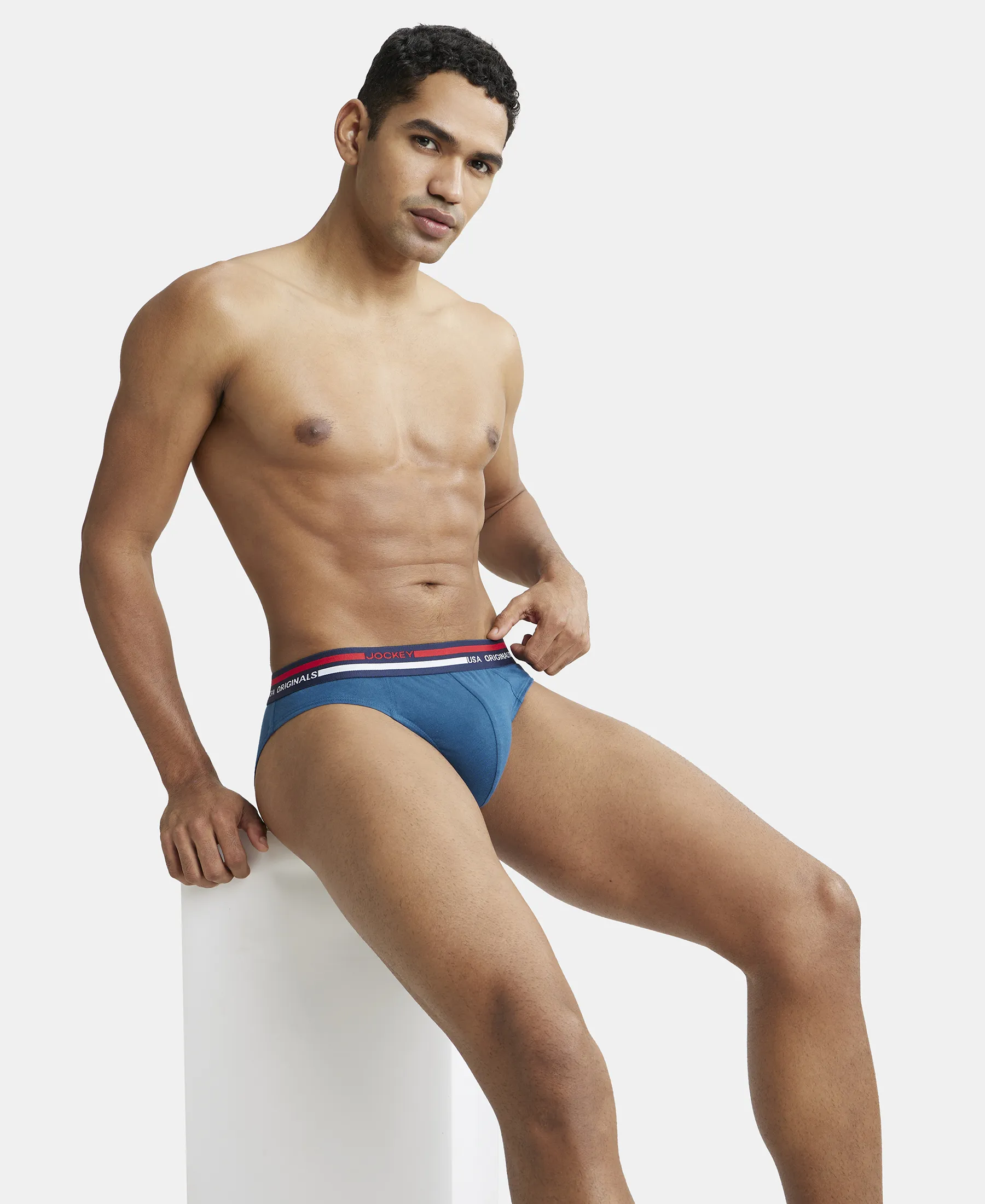 Super Combed Cotton Solid Brief with Ultrasoft Waistband - Seaport Teal (Pack of 2) - Image 8