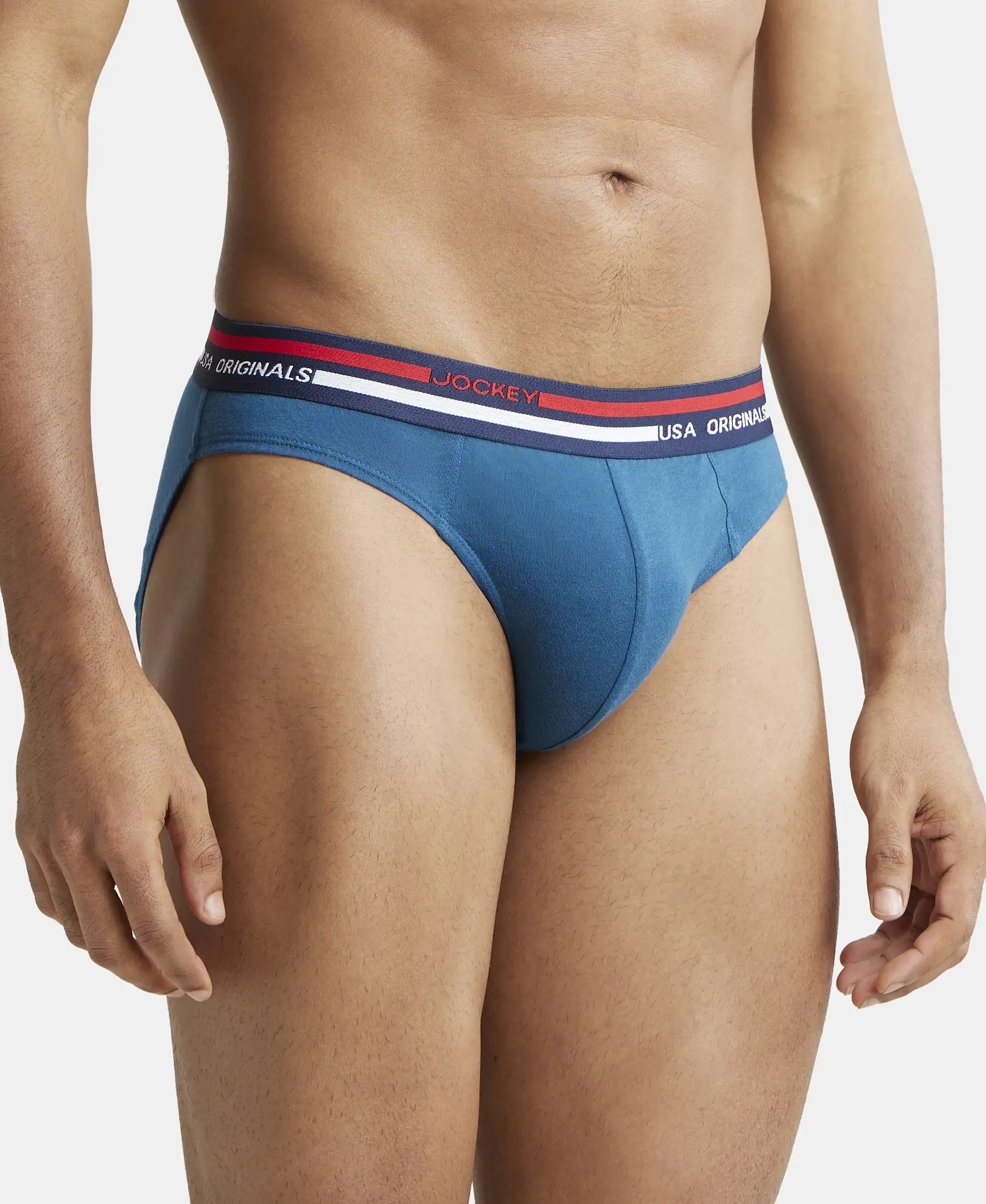 Super Combed Cotton Solid Brief with Ultrasoft Waistband - Seaport Teal - Image 2