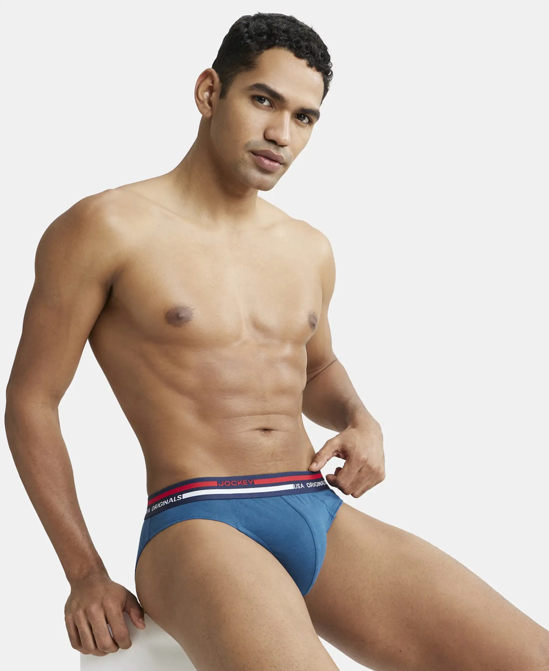 Super Combed Cotton Solid Brief with Ultrasoft Waistband - Seaport Teal - Image 5