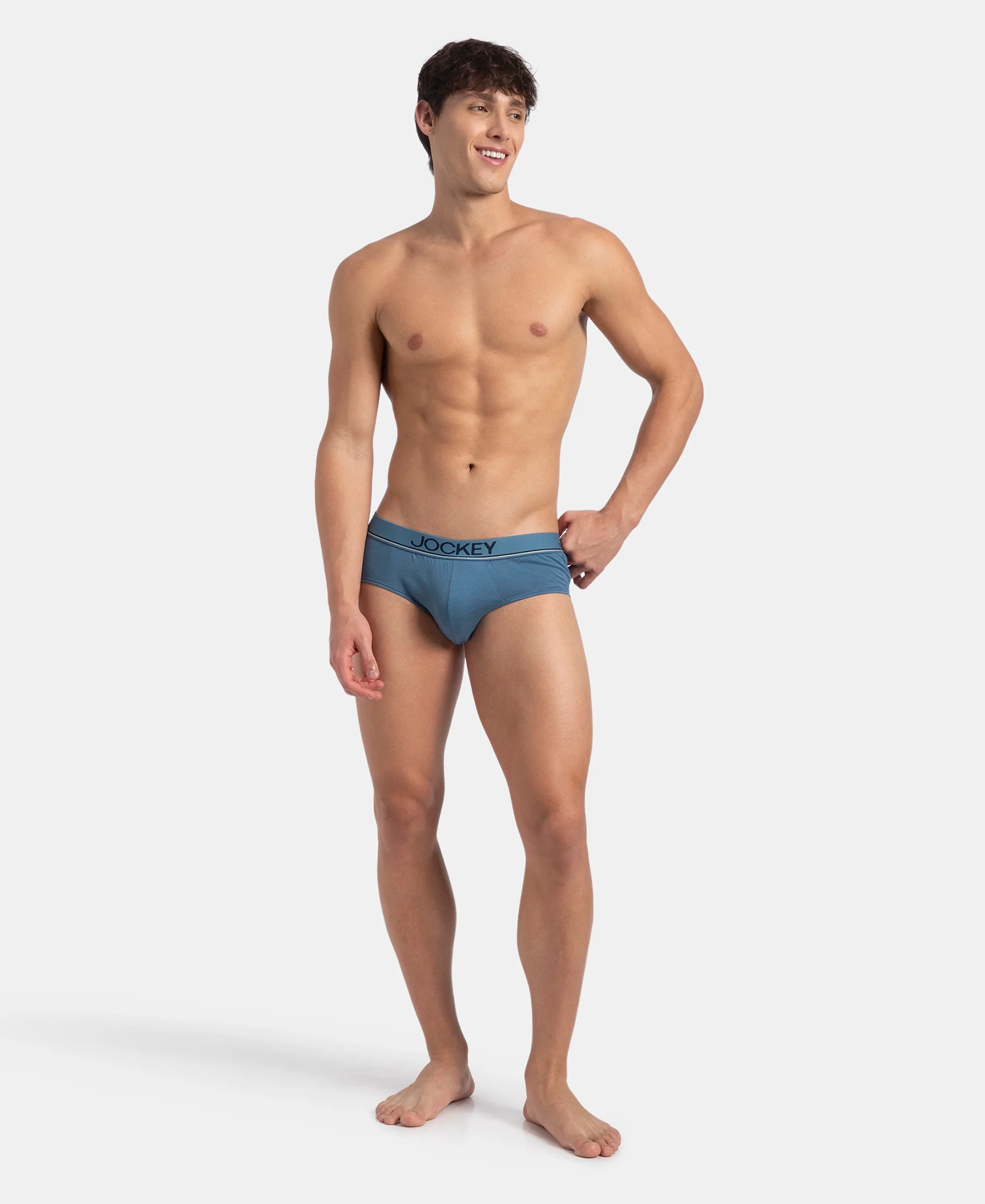 Super Combed Cotton Solid Brief with Ultrasoft Waistband - Stellar - Image 4