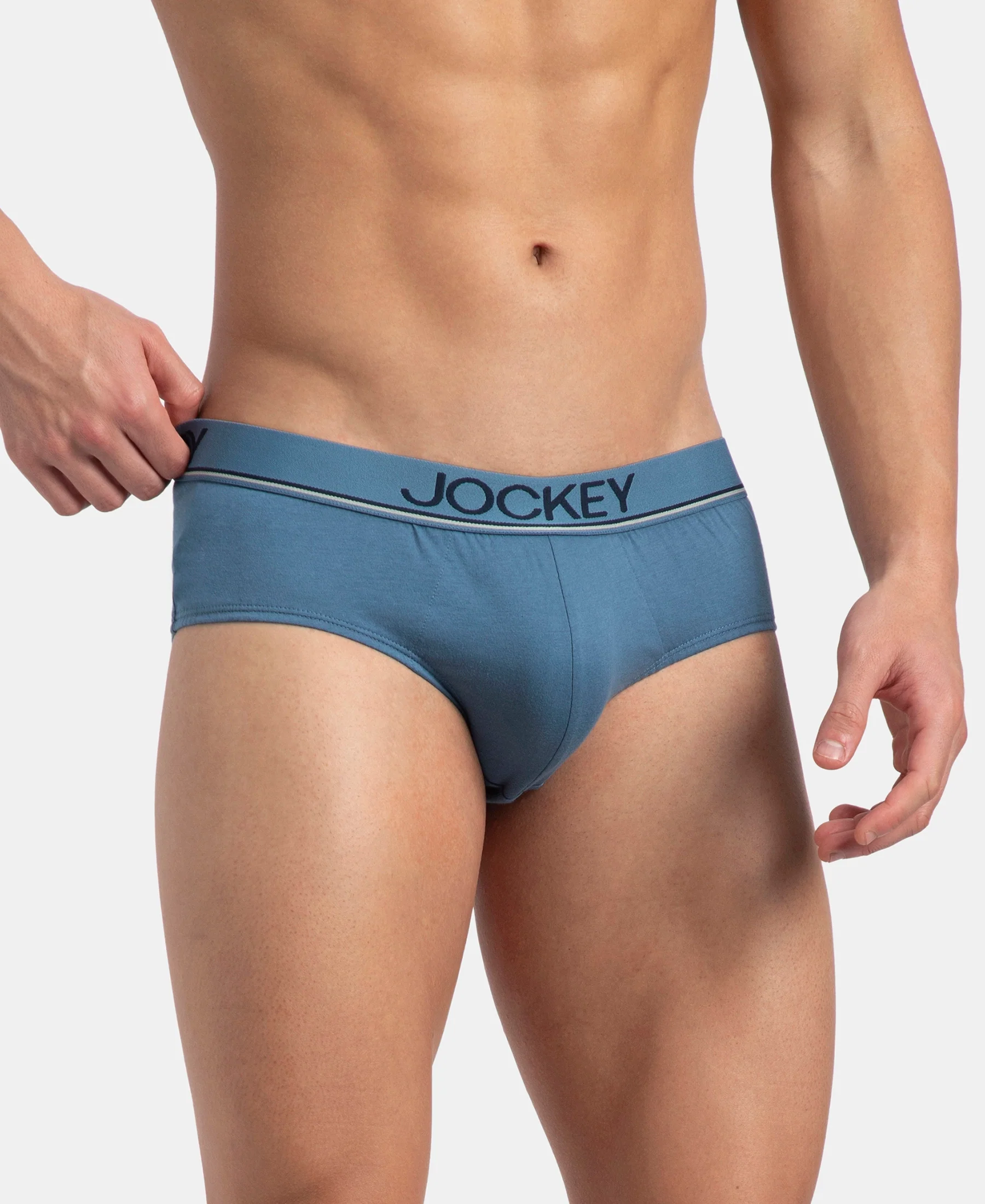 Super Combed Cotton Solid Brief with Ultrasoft Waistband - Stellar (Pack of 2) - Image 2