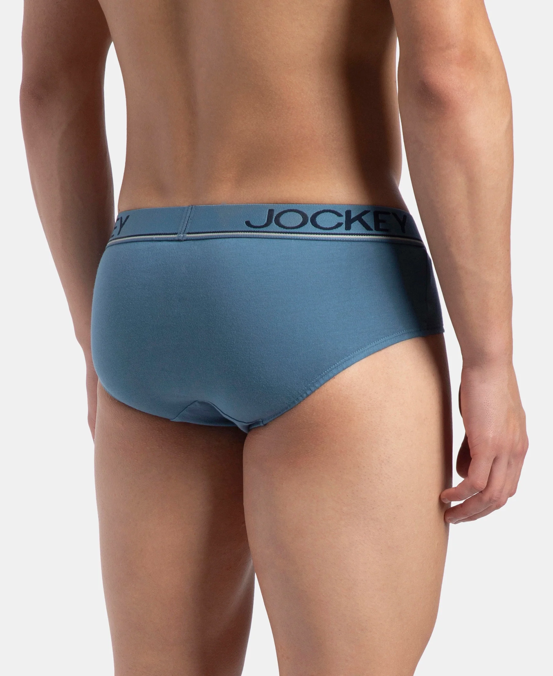 Super Combed Cotton Solid Brief with Ultrasoft Waistband - Stellar (Pack of 2) - Image 3
