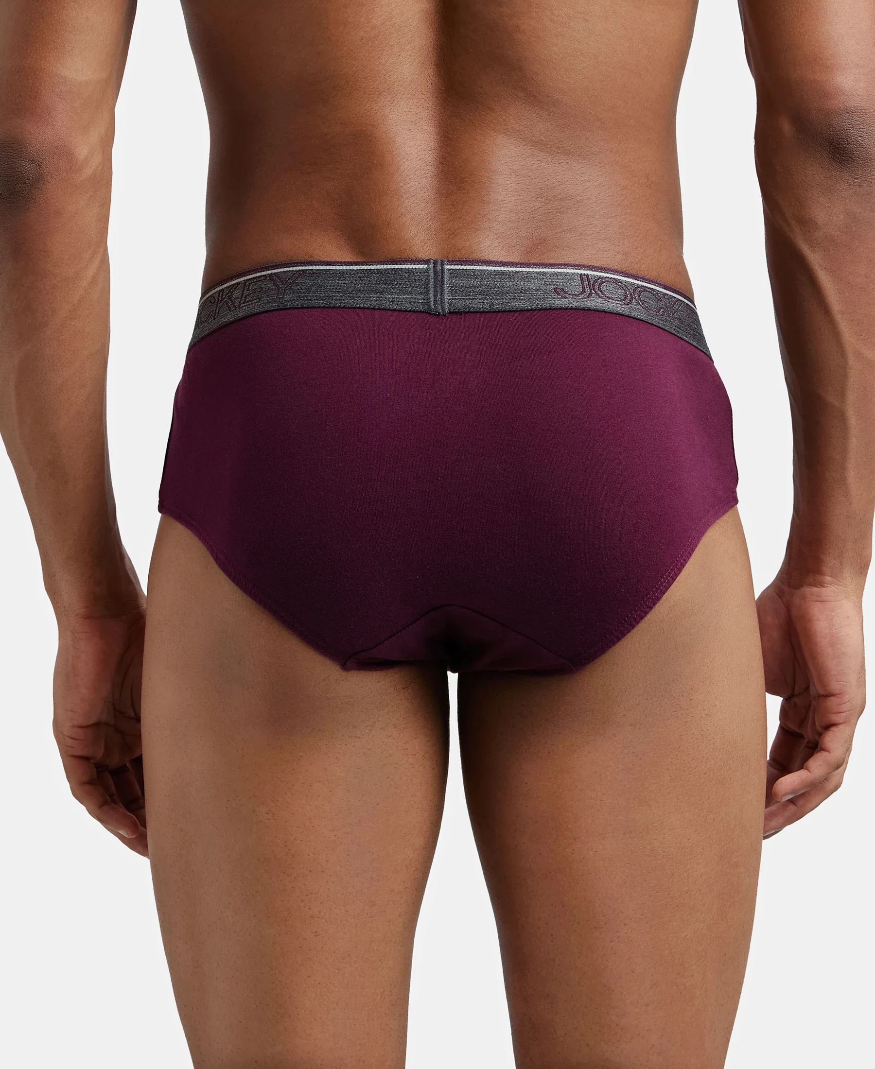 Super Combed Cotton Solid Brief with Ultrasoft Waistband - Wine Tasting - Image 3