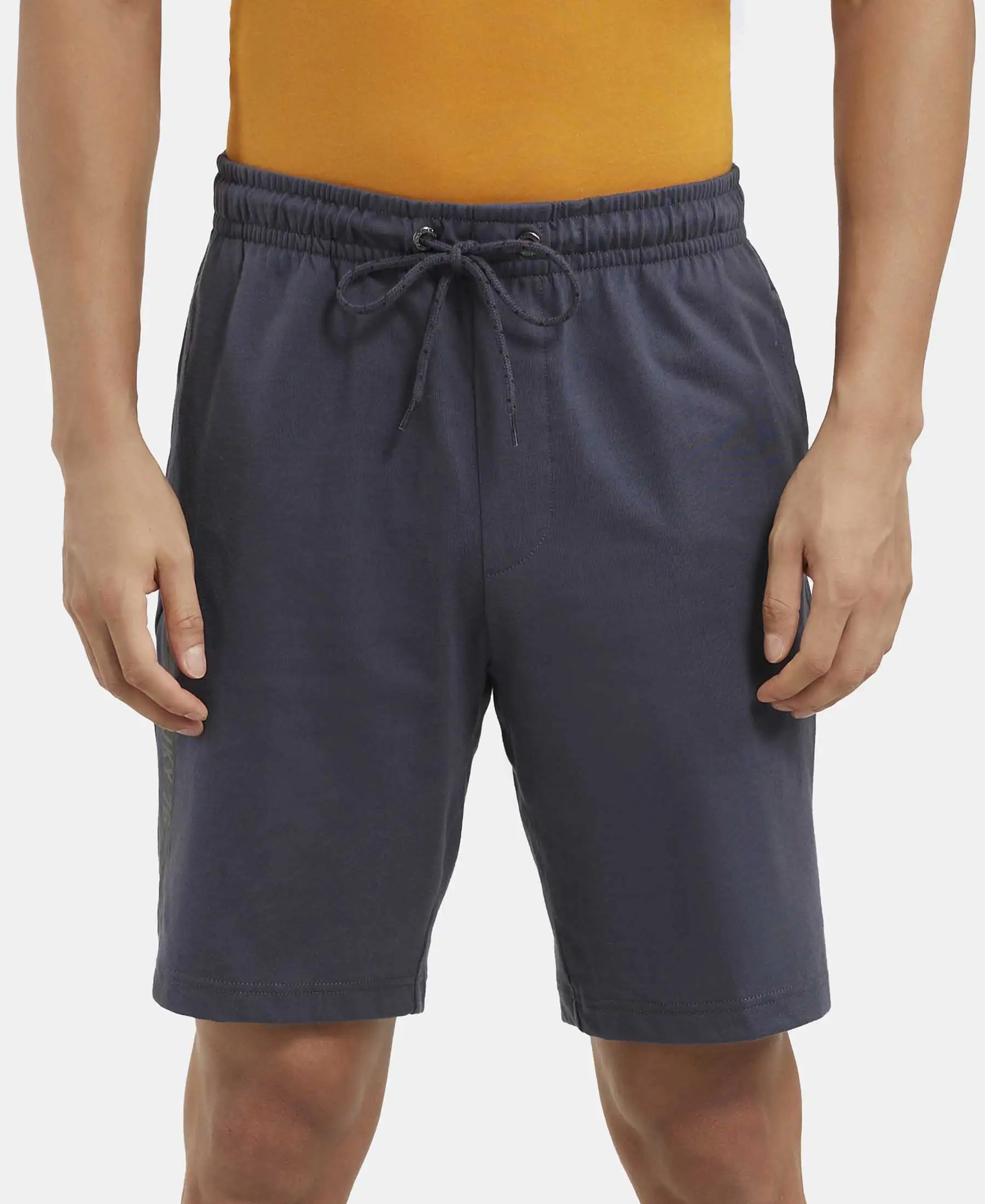 Super Combed Cotton Rich Straight Fit Shorts with Side Pockets - Graphite