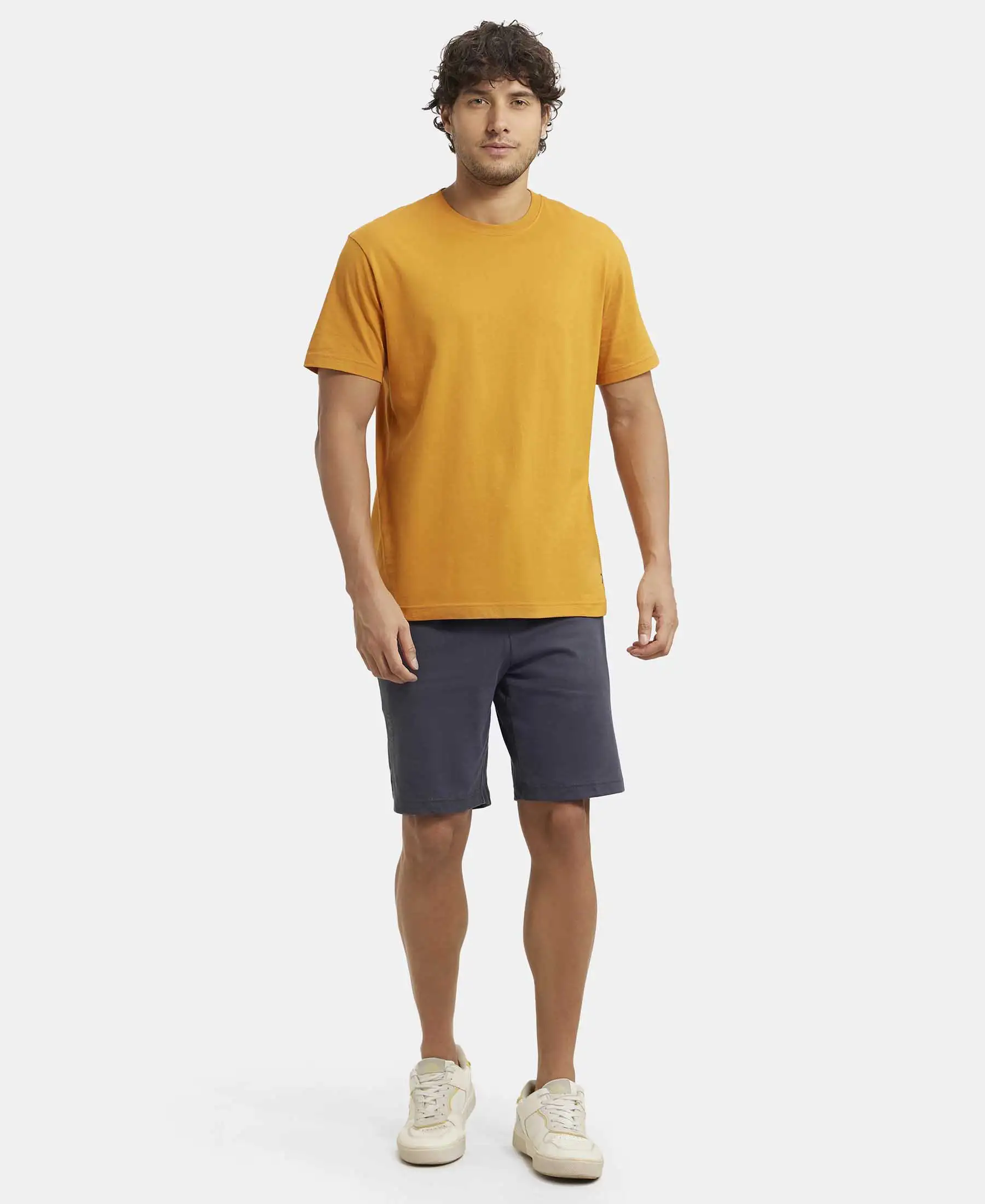 Super Combed Cotton Rich Straight Fit Shorts with Side Pockets - Graphite - Image 4