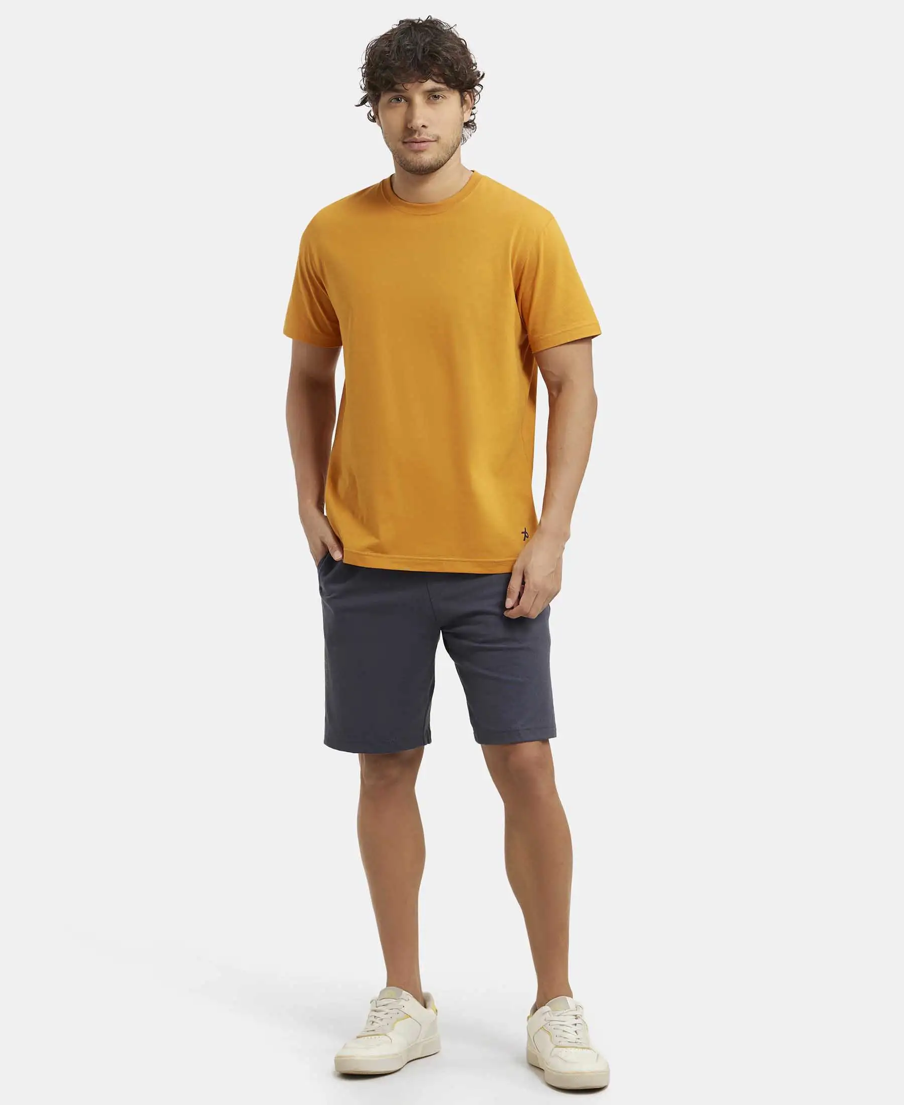 Super Combed Cotton Rich Straight Fit Shorts with Side Pockets - Graphite - Image 6