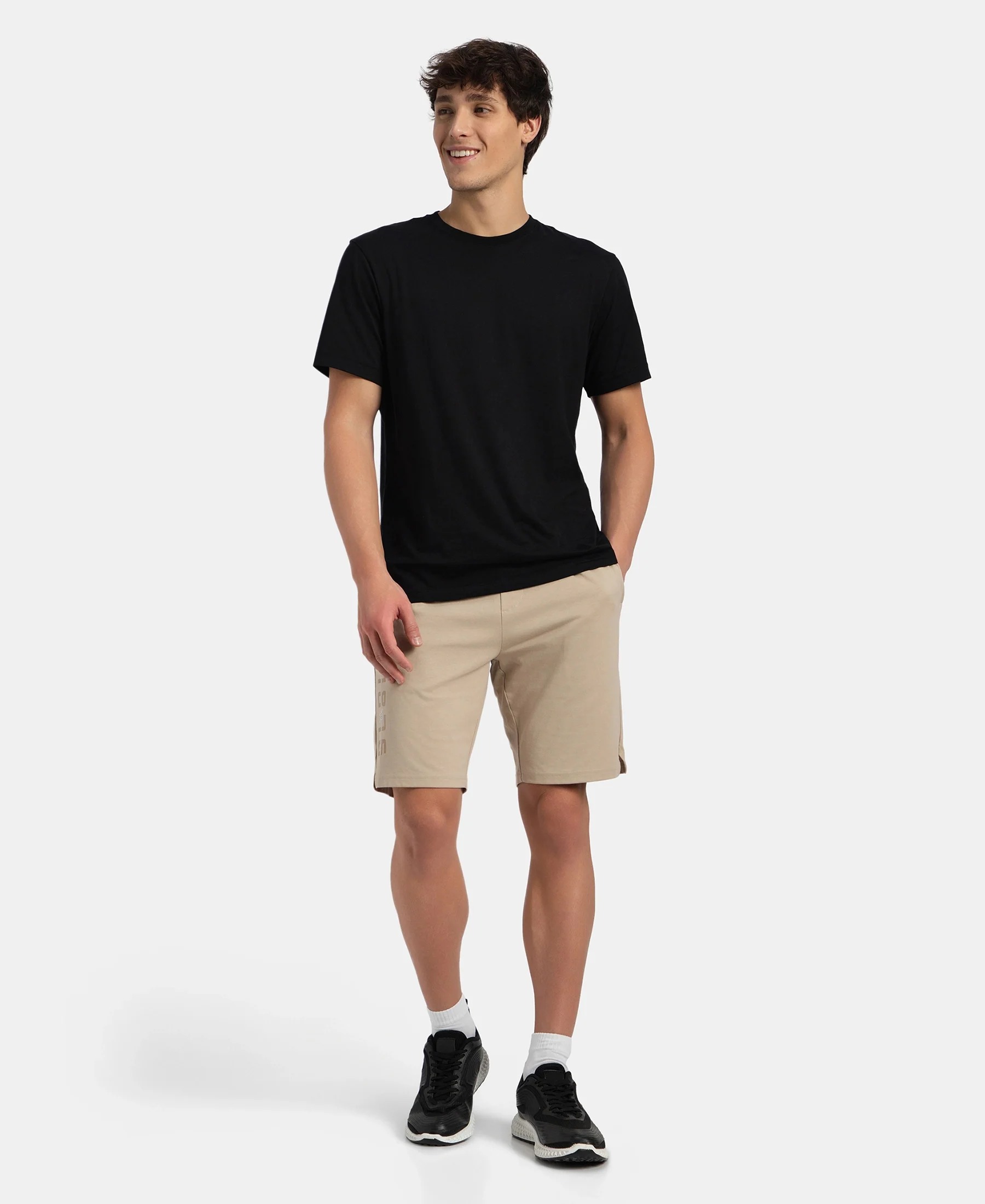 Super Combed Cotton Rich Straight Fit Shorts with Side Pockets - Pure Cashmere - Image 6