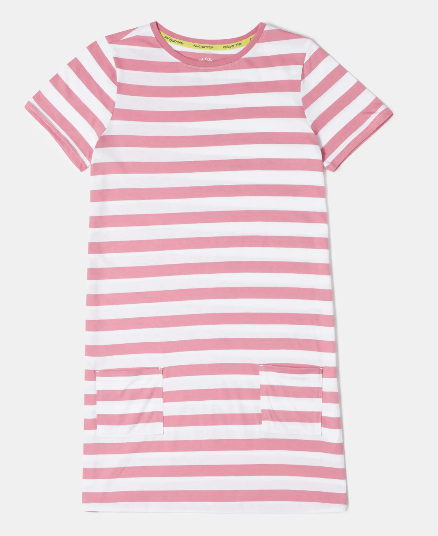 Girl's Super Combed Cotton Striped Dress - Brandied Apricot - Image 5