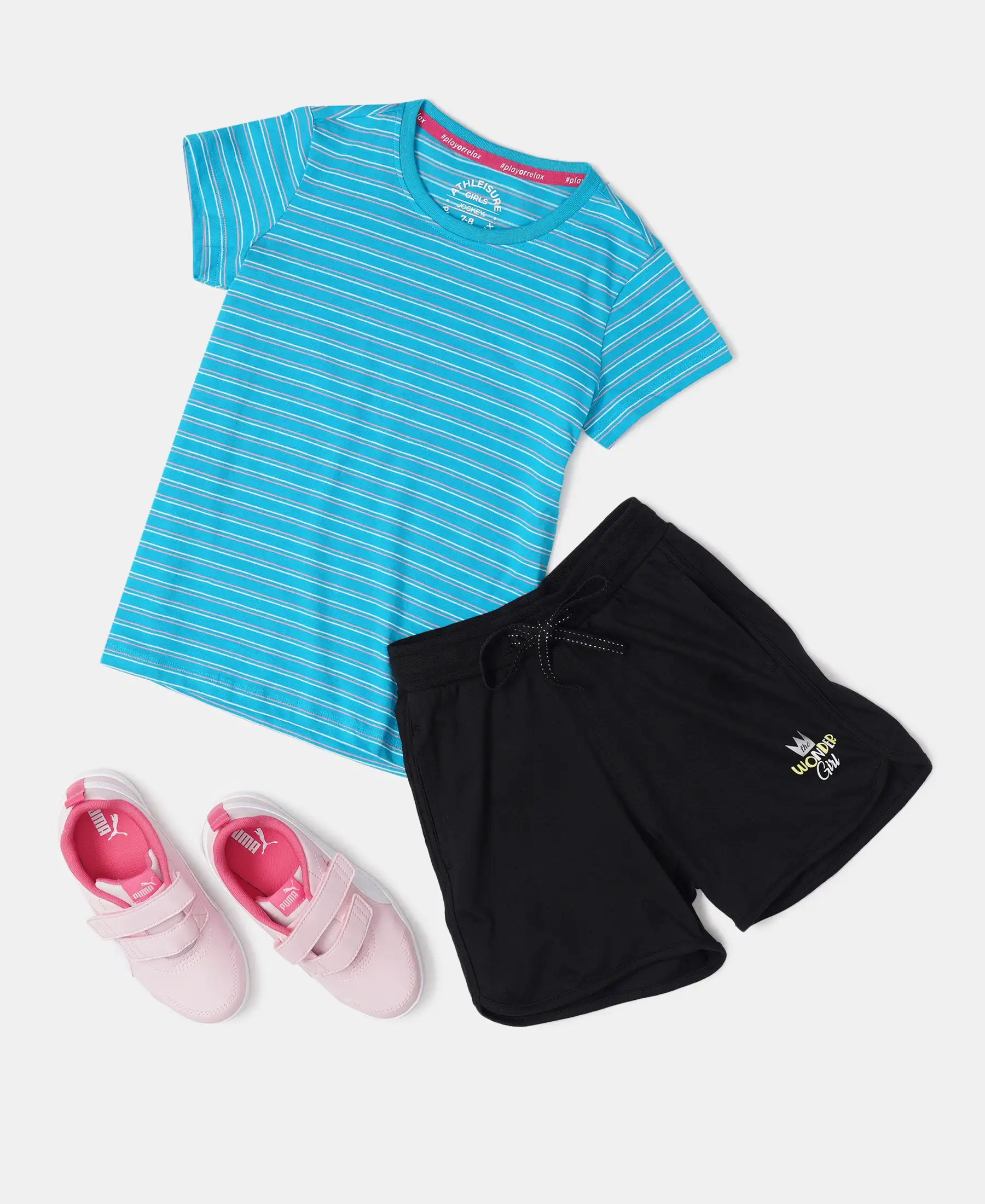 Girl's Super Combed Cotton Striped Short Sleeve T-Shirt - Sky Dive - Image 4