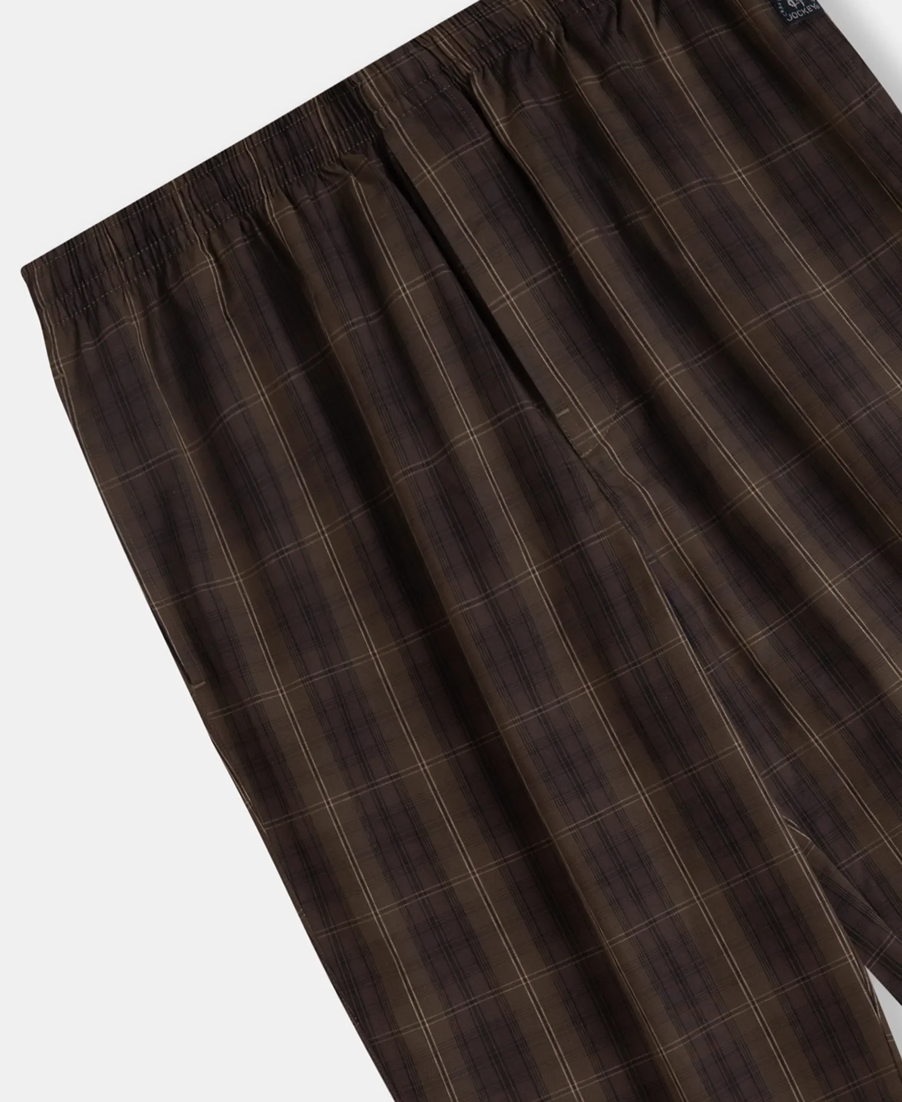 Super Combed Cotton Woven Fabric Regular Fit Checkered Pyjama with Side Pockets - Olive Black - Image 9