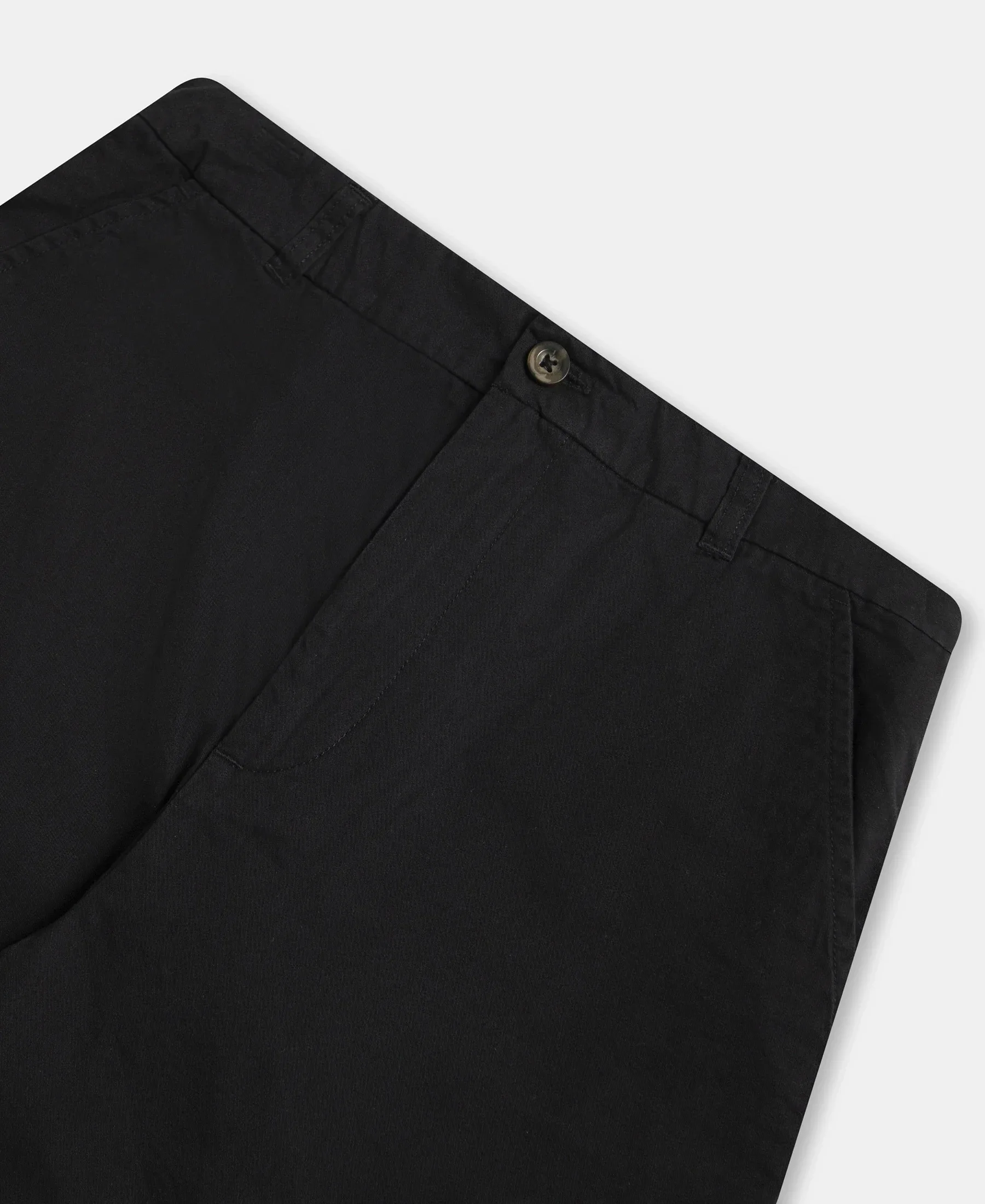 Super Combed Cotton Woven Twill Fabric Relaxed Fit Shorts with Convenient Side Pockets - Black - Image 8