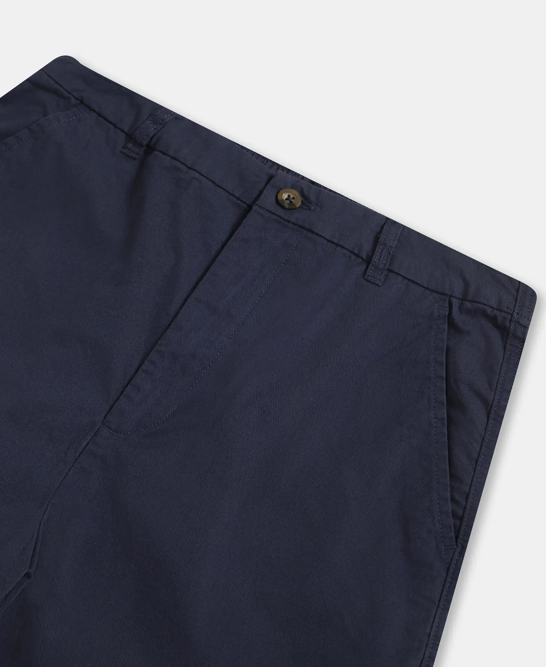 Super Combed Cotton Woven Twill Fabric Relaxed Fit Shorts with Convenient Side Pockets - Navy Blazer - Image 8