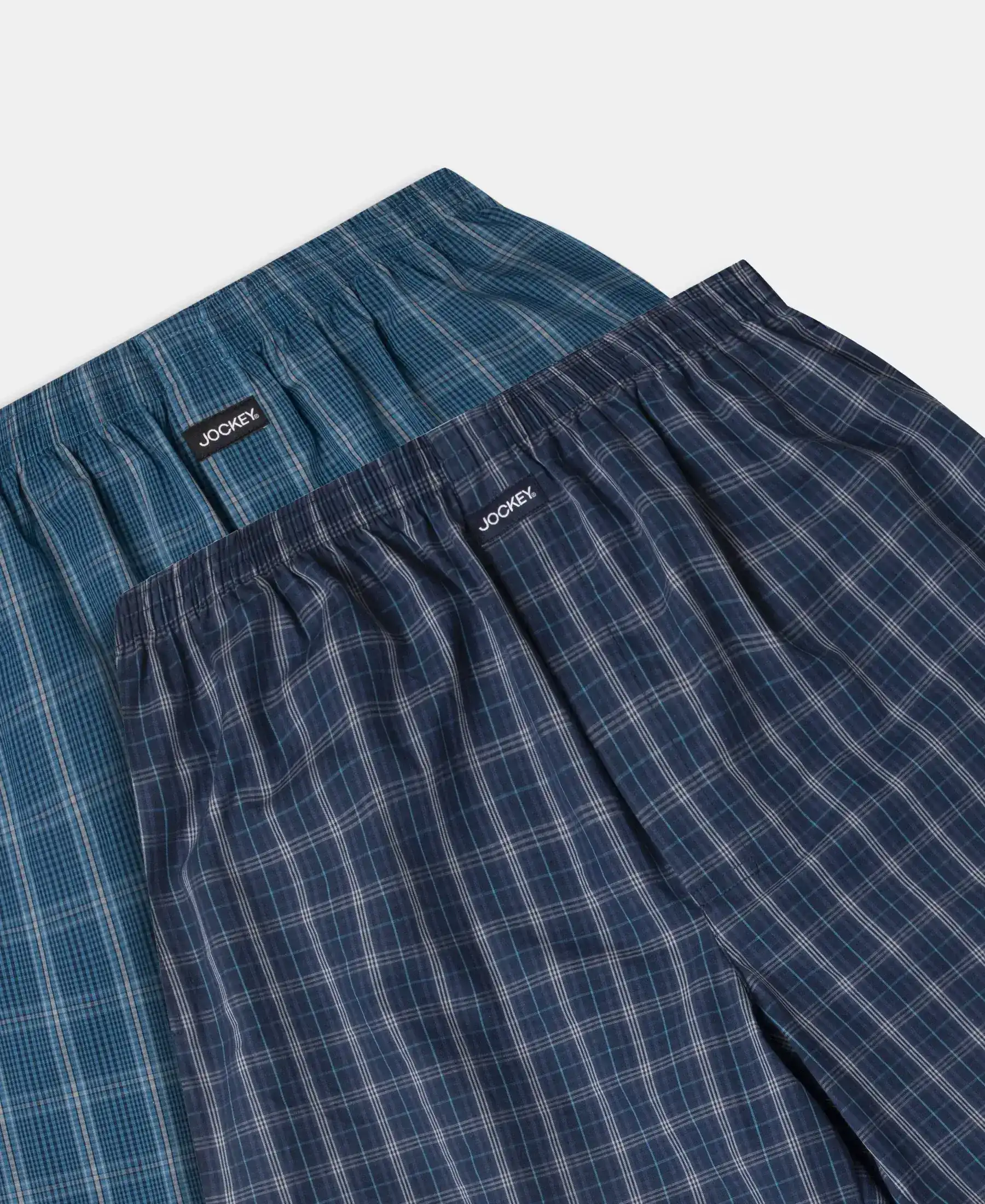 Super Combed Mercerized Cotton Woven Checkered Boxer Shorts with Side Pocket - Navy & Seaport Teal (Pack of 2) - Image 17