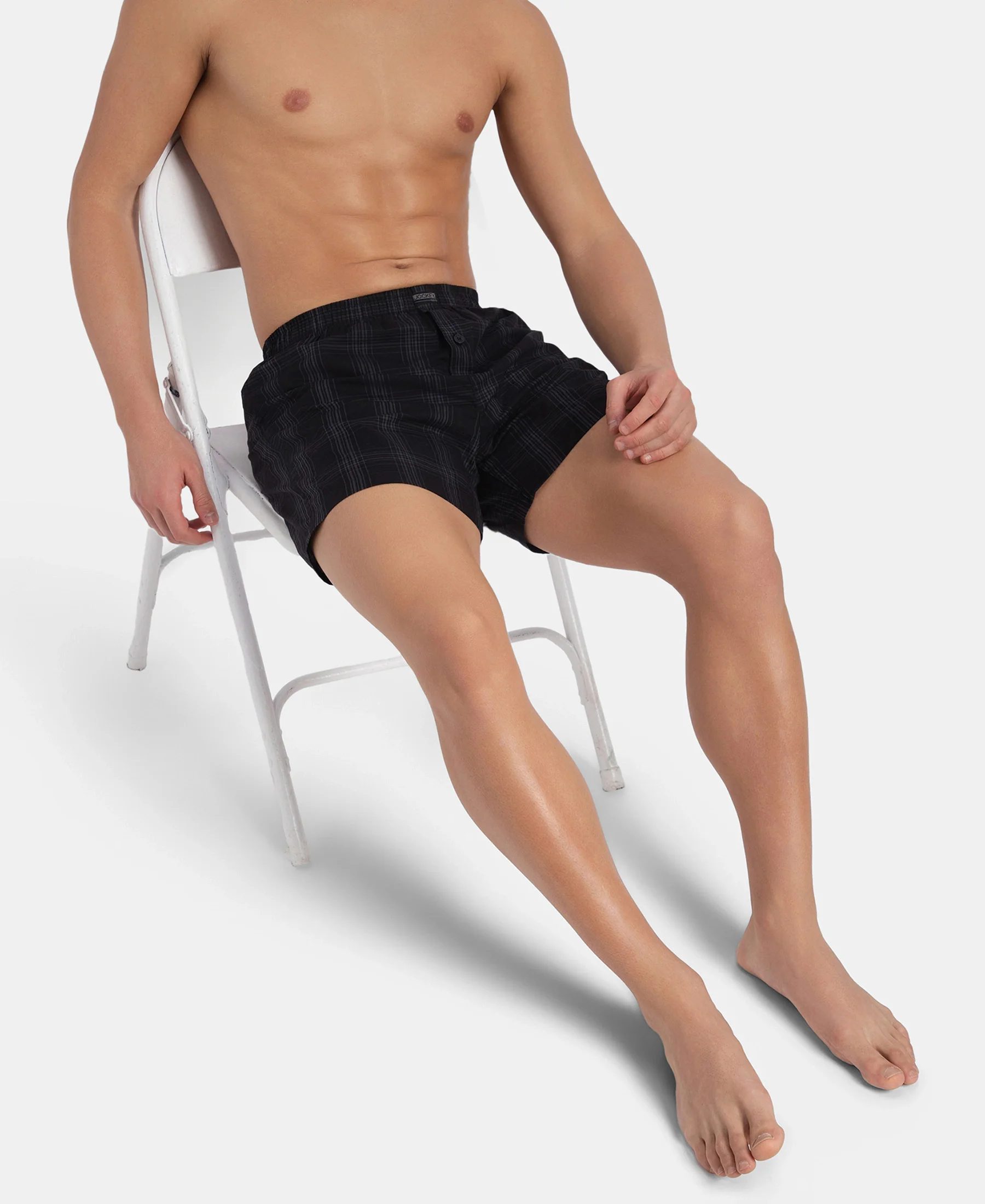 Super Combed Mercerized Cotton Woven Checkered Inner Boxers with Ultrasoft and Durable Inner Waistband - Black & Mauve Wine New (Pack of 2) - Image 14
