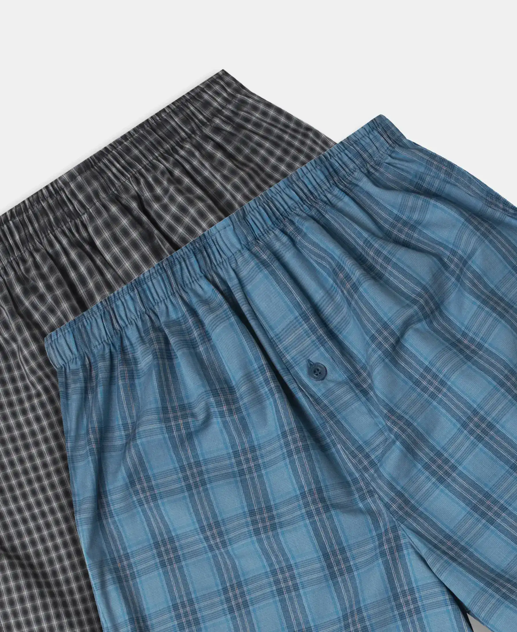 Super Combed Mercerized Cotton Woven Checkered Inner Boxers with Ultrasoft and Durable Inner Waistband - Black & Seaport Teal (Pack of 2) - Image 18